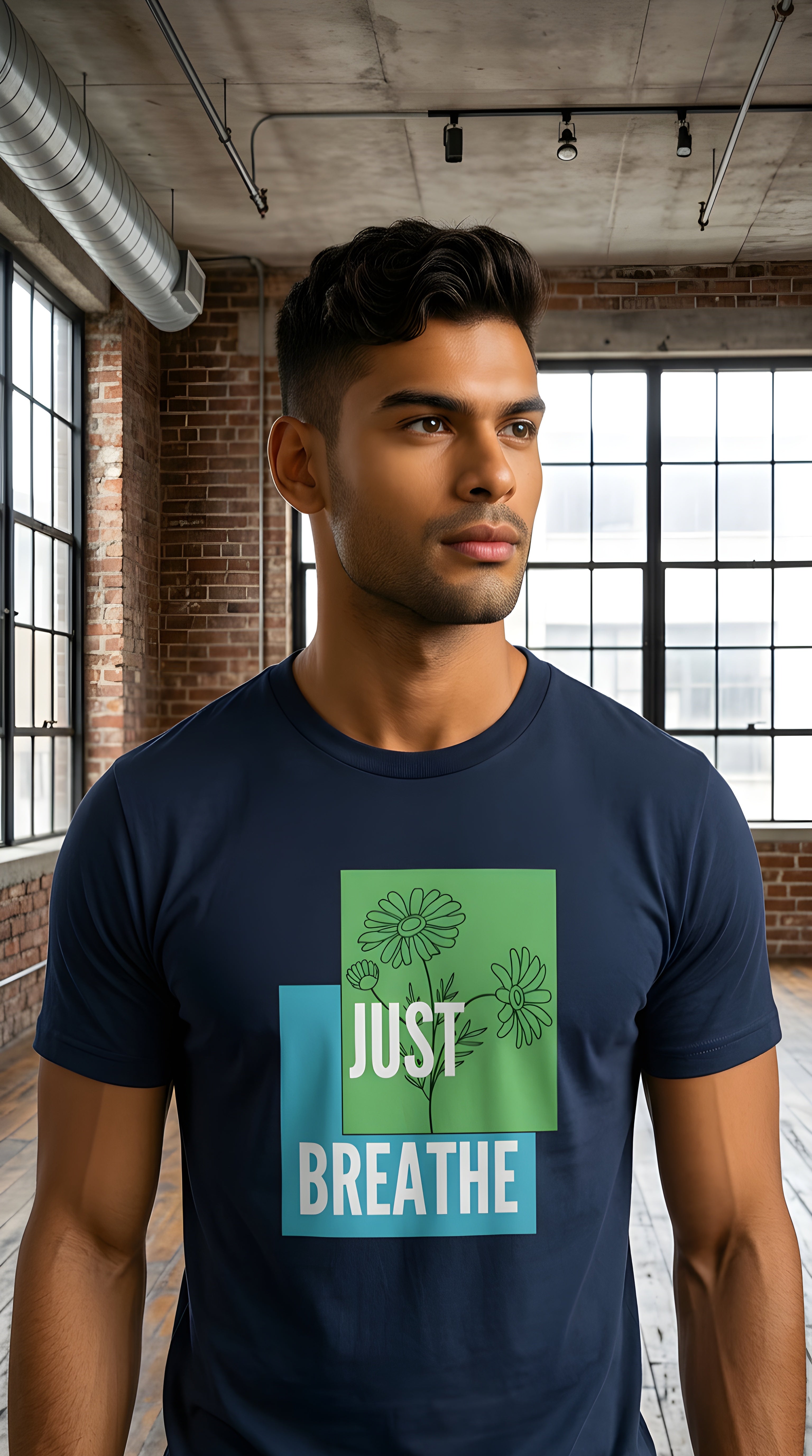 Mens Just Breathe  organic mid-light Tee