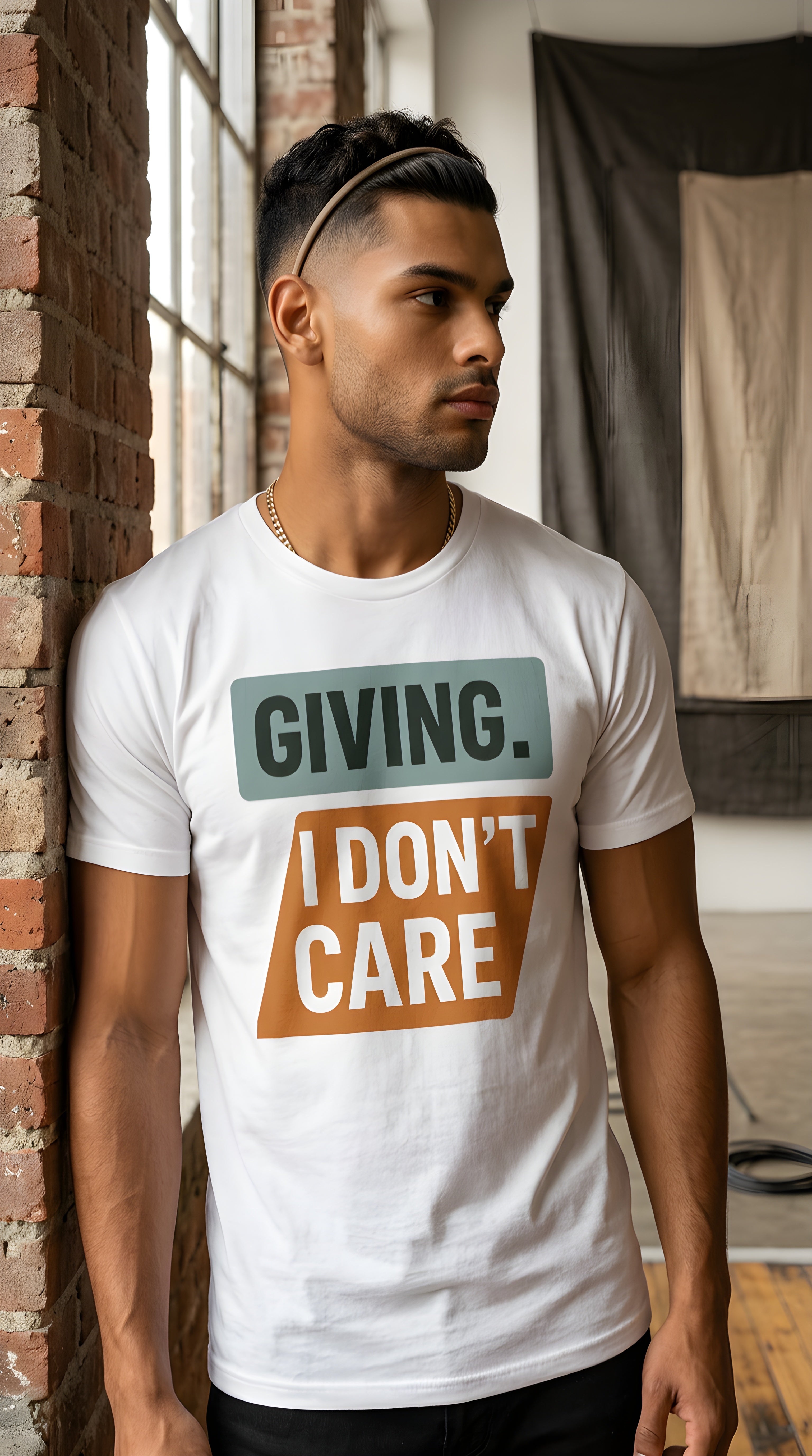 Mens Giving I Don't Care organic mid-light Tee