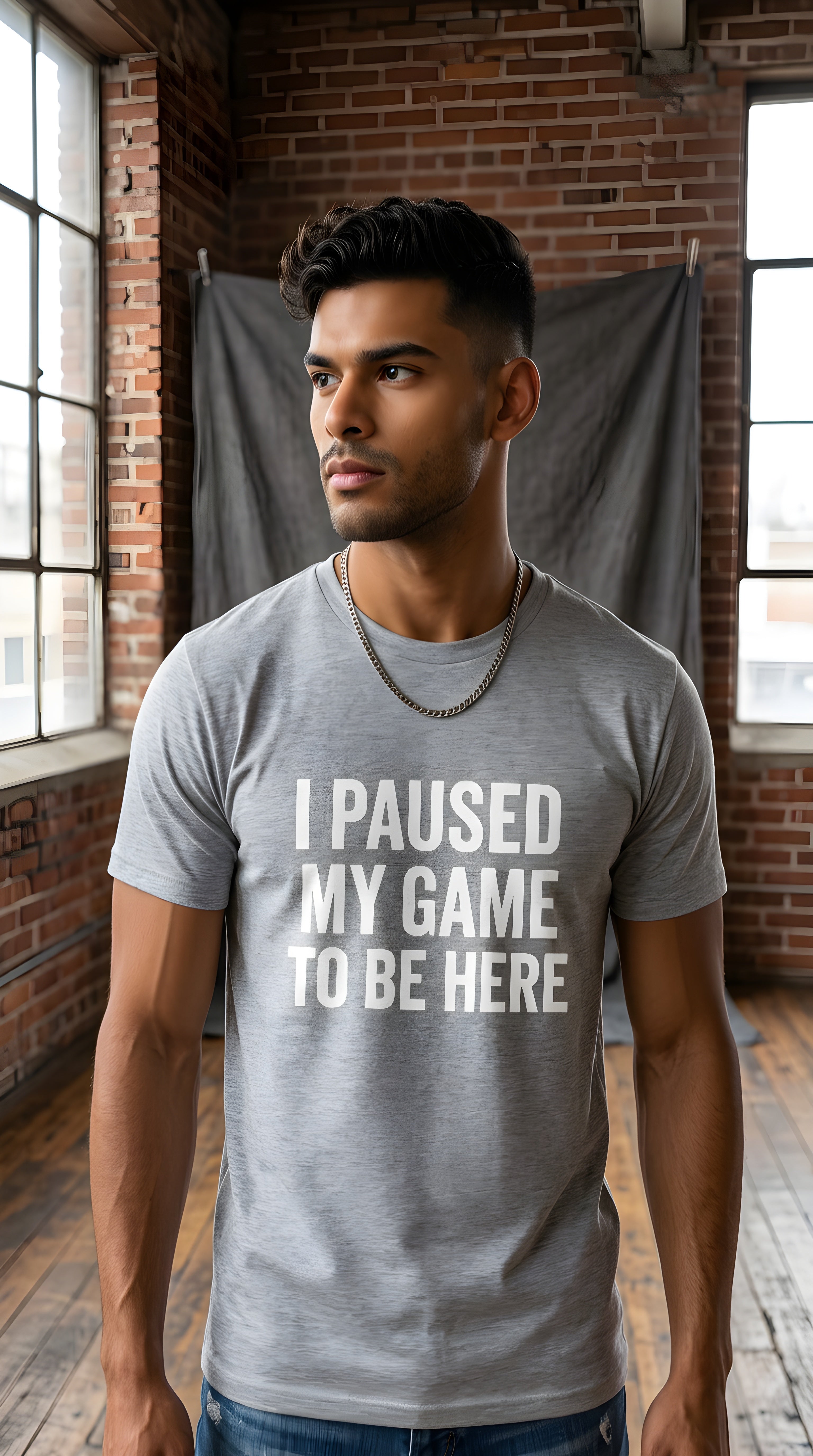 Mens On Pause organic mid-light Tee