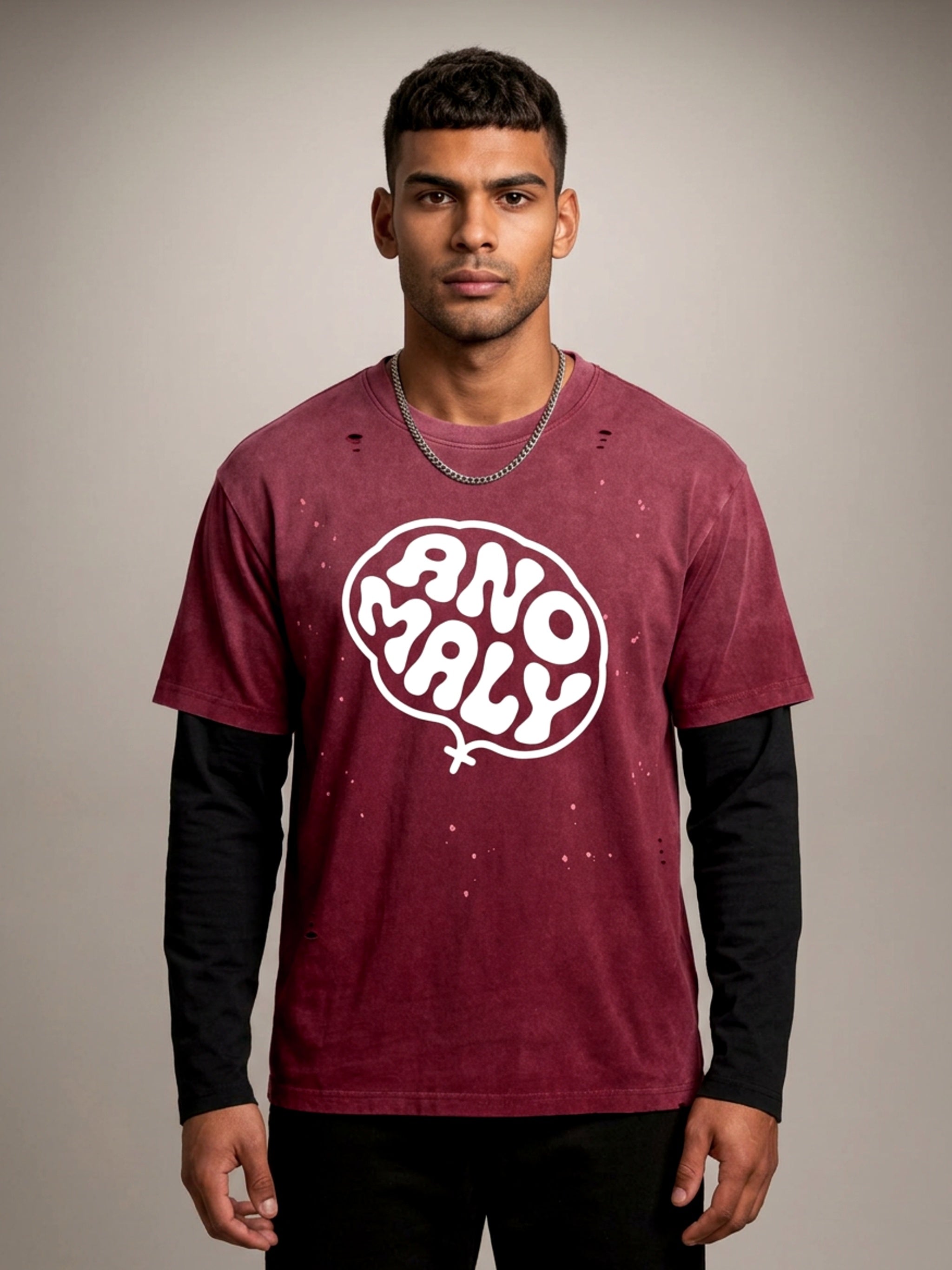MENS 'ANOMALY'  Vintage Wash Distressed Layer TEE