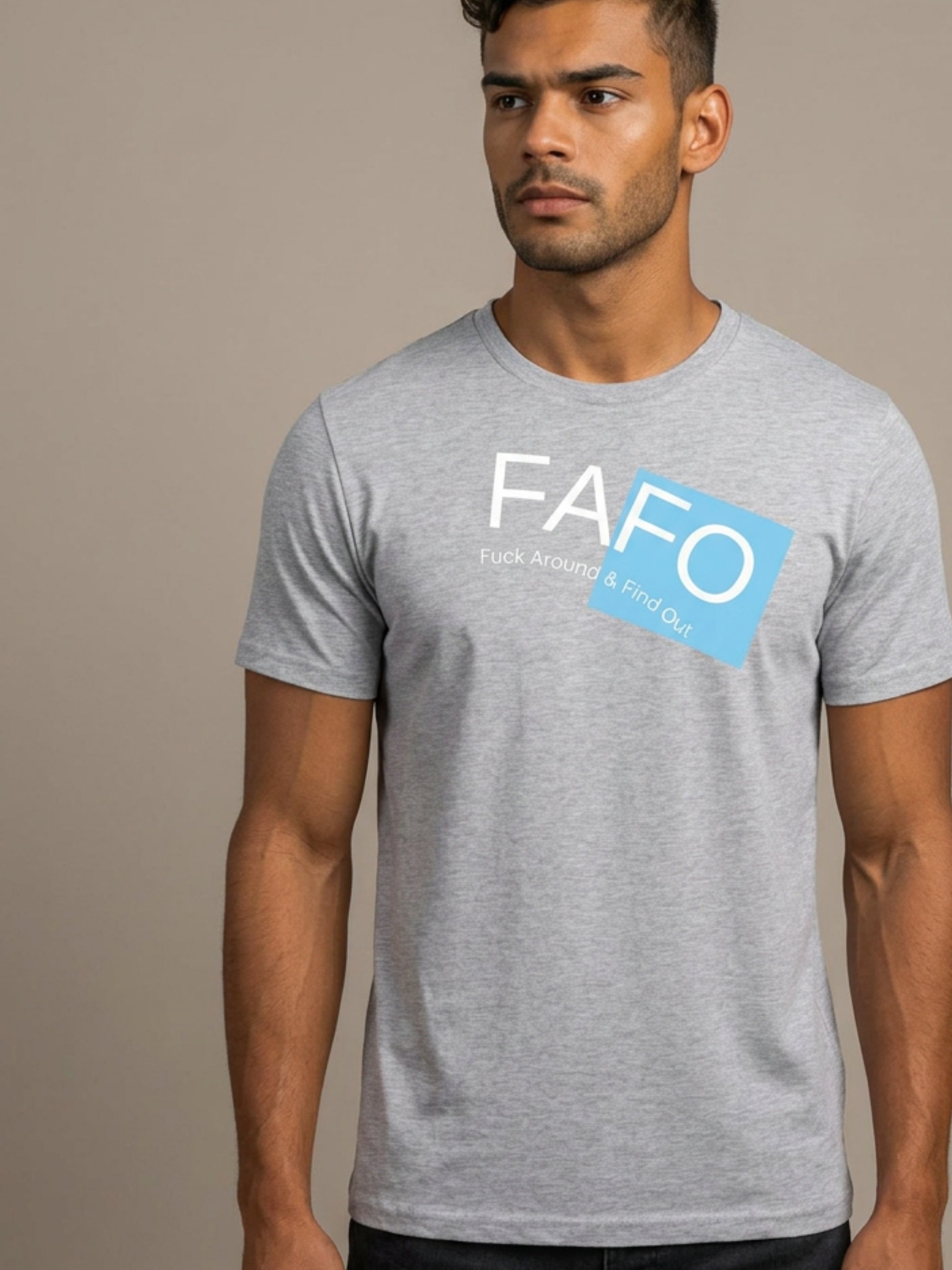 MENS 'FAFO'  organic mid-light TEE
