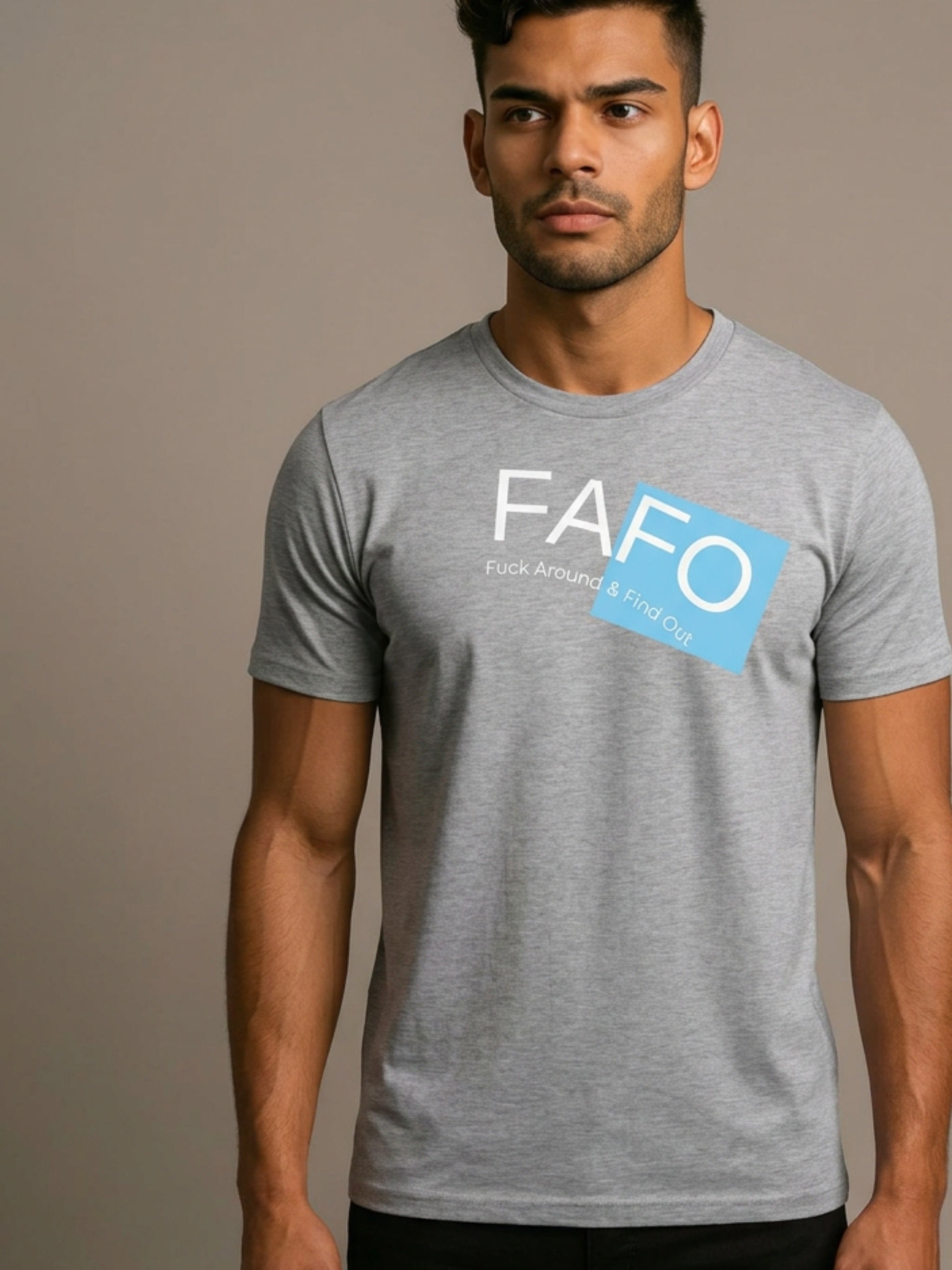 MENS 'FAFO'  organic mid-light TEE
