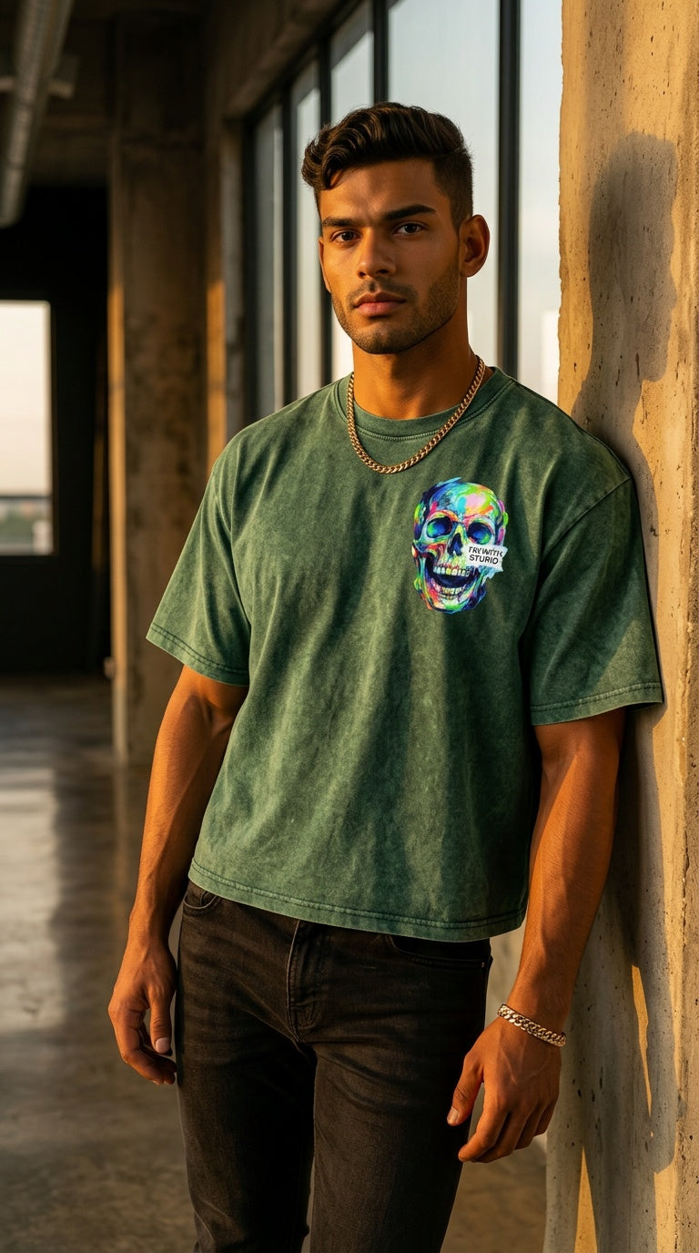 Mens ' IM WITH '  Mineral Wash Boxy Tee