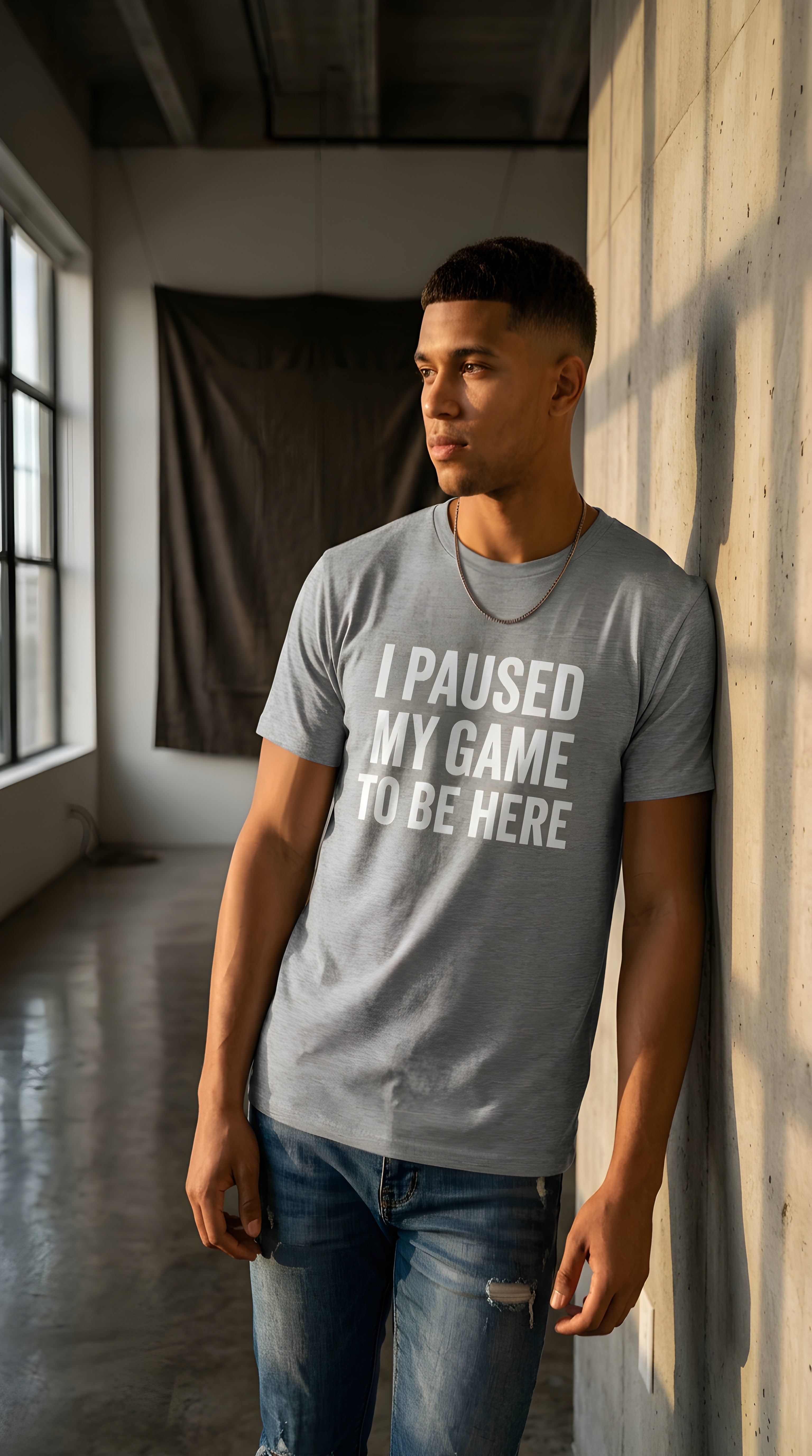 Mens On Pause organic mid-light Tee