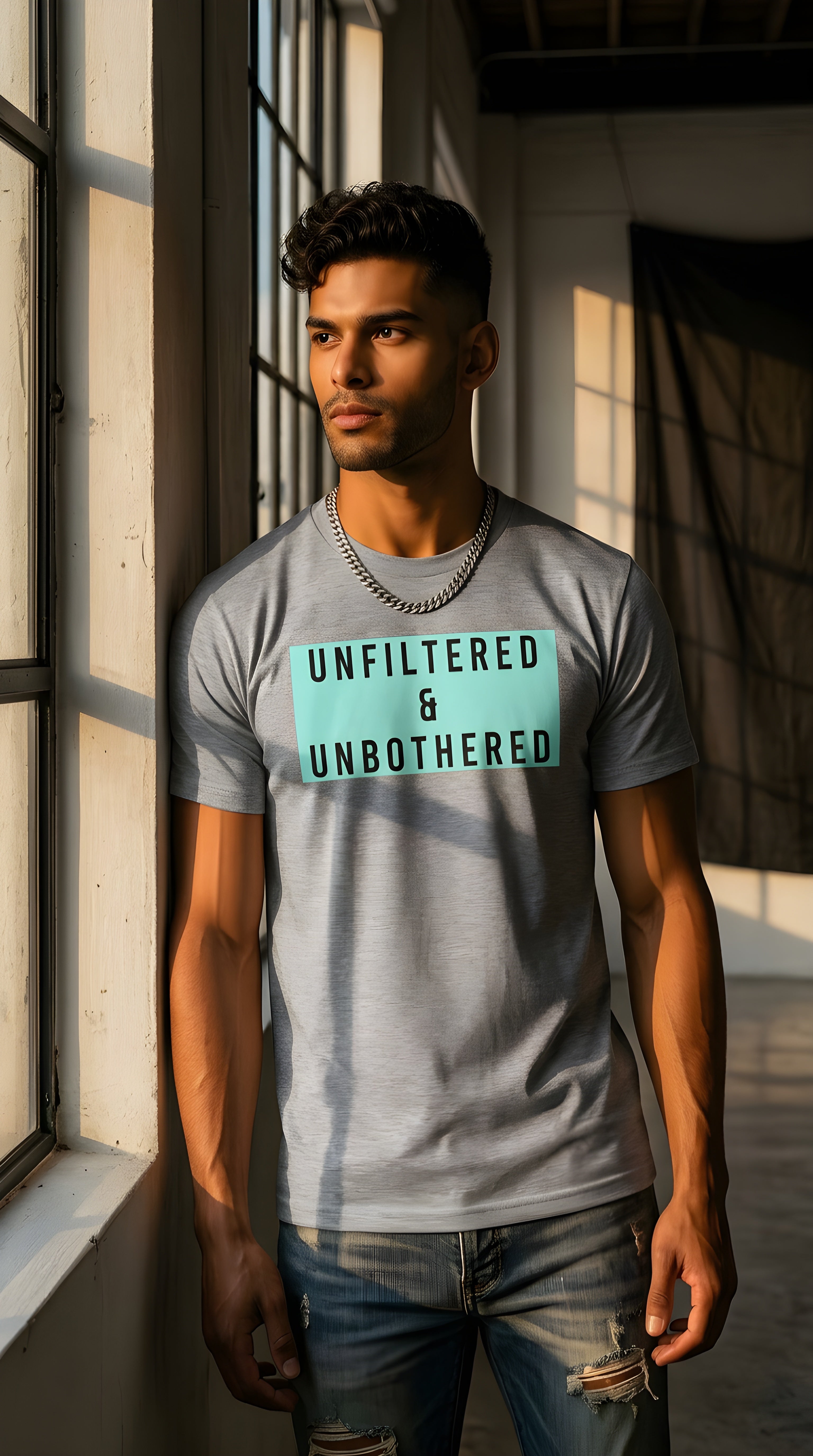 Mens Unfiltered Unbothered organic mid-light Tee