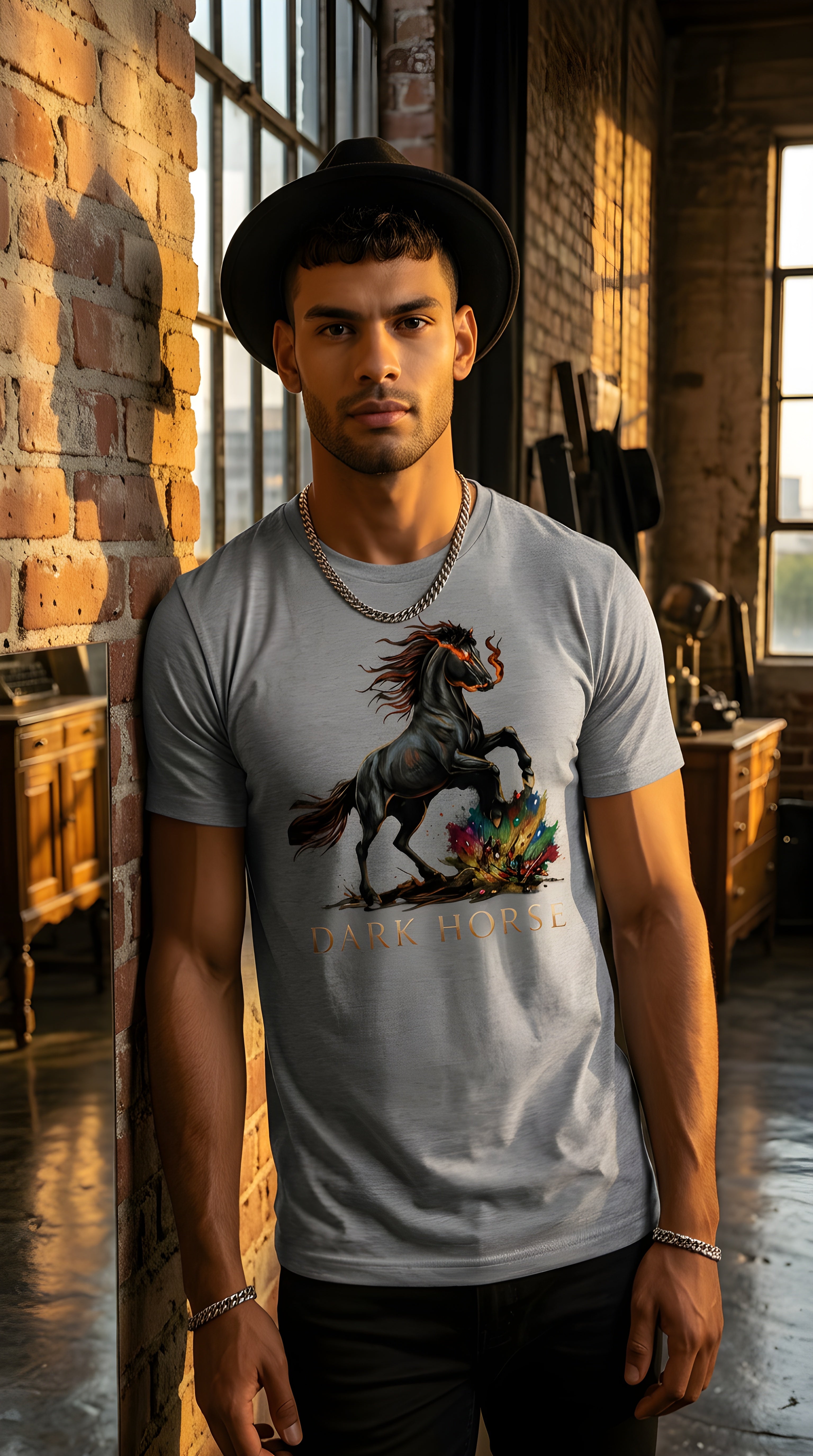 MENS ' DARK HORSE '  organic mid-light Tee