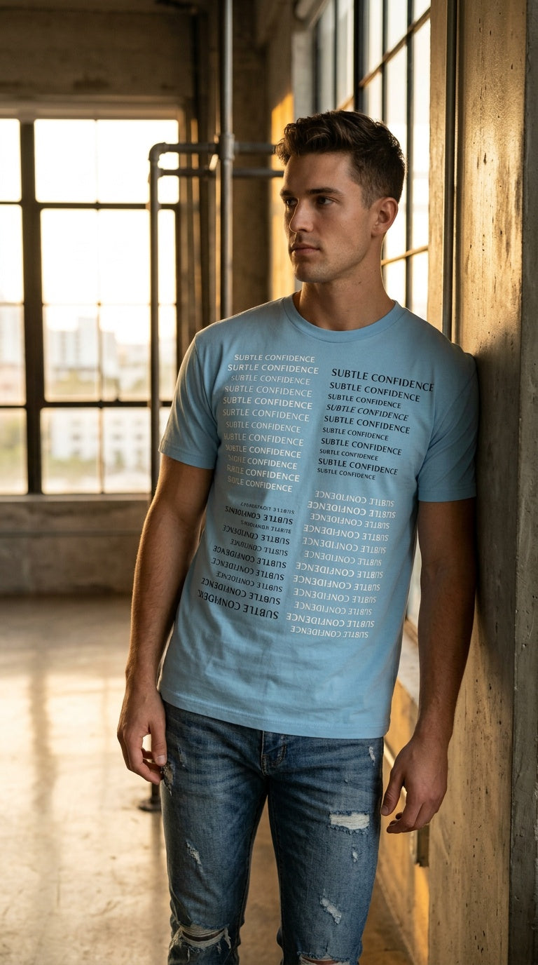 Mens ' SUBTLE CONFIDENCE' Array  Wash Cotton Tee