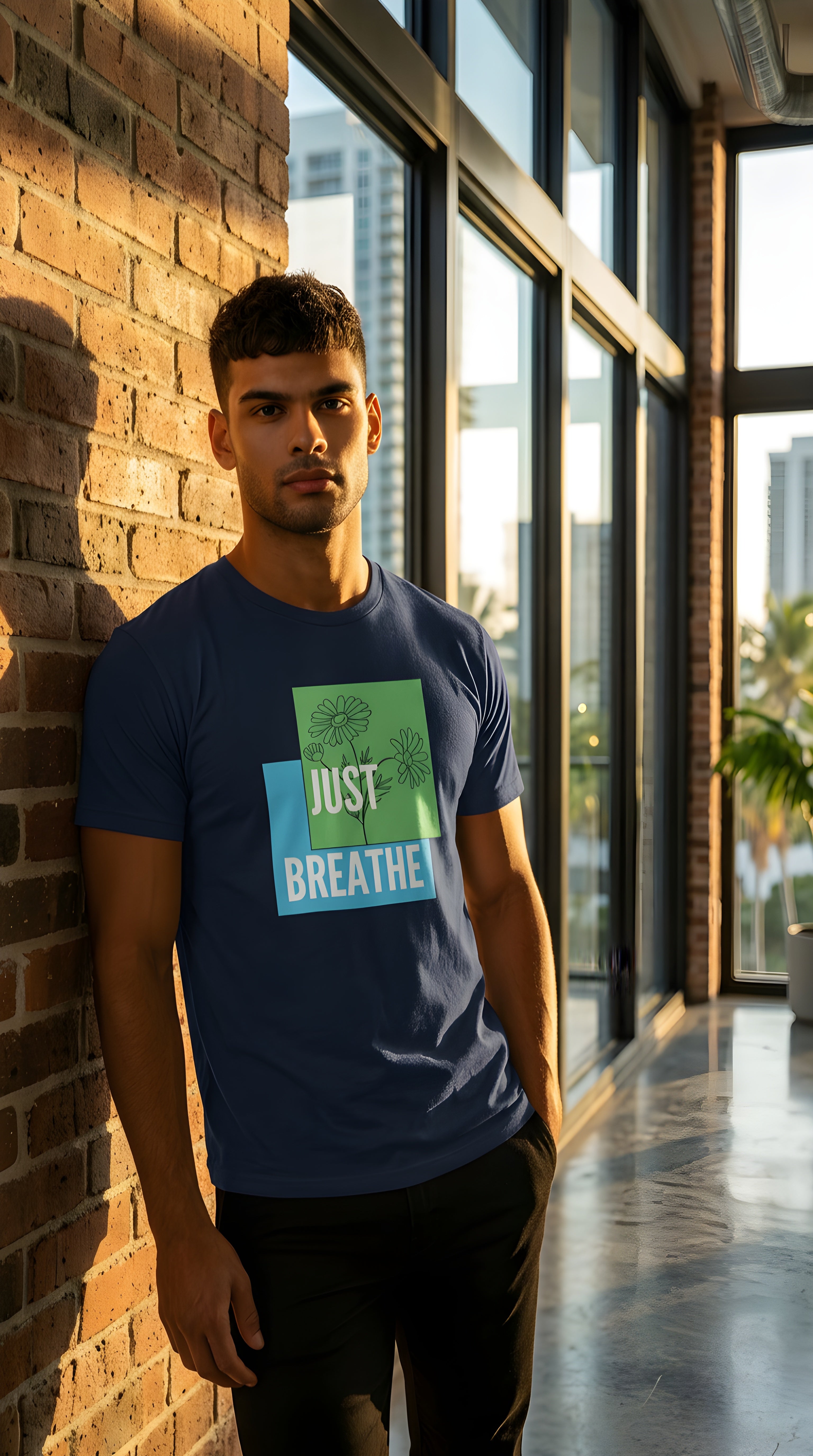 Mens Just Breathe  organic mid-light Tee
