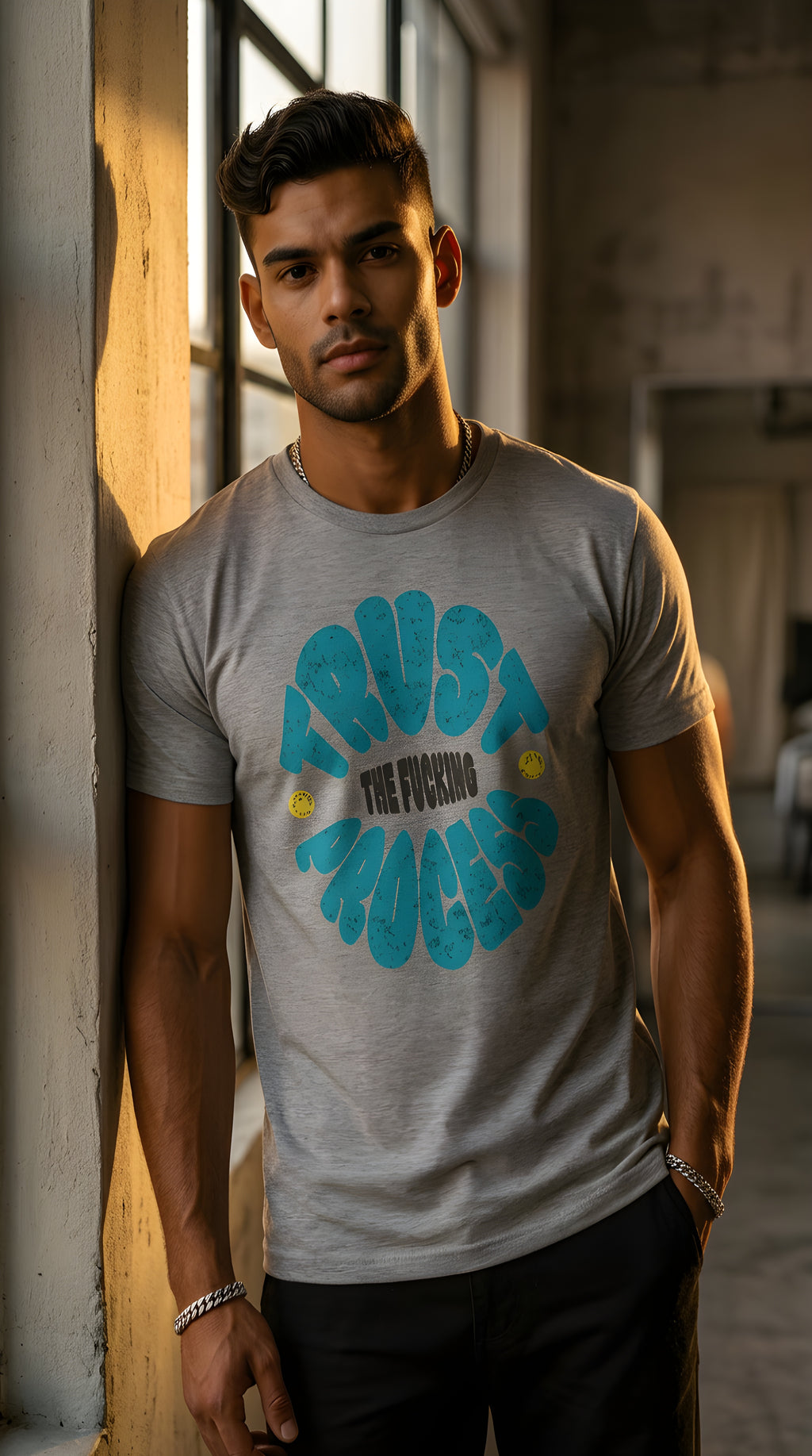 MENS ' TRUST THE PROCESS ' organic mid-light Tee