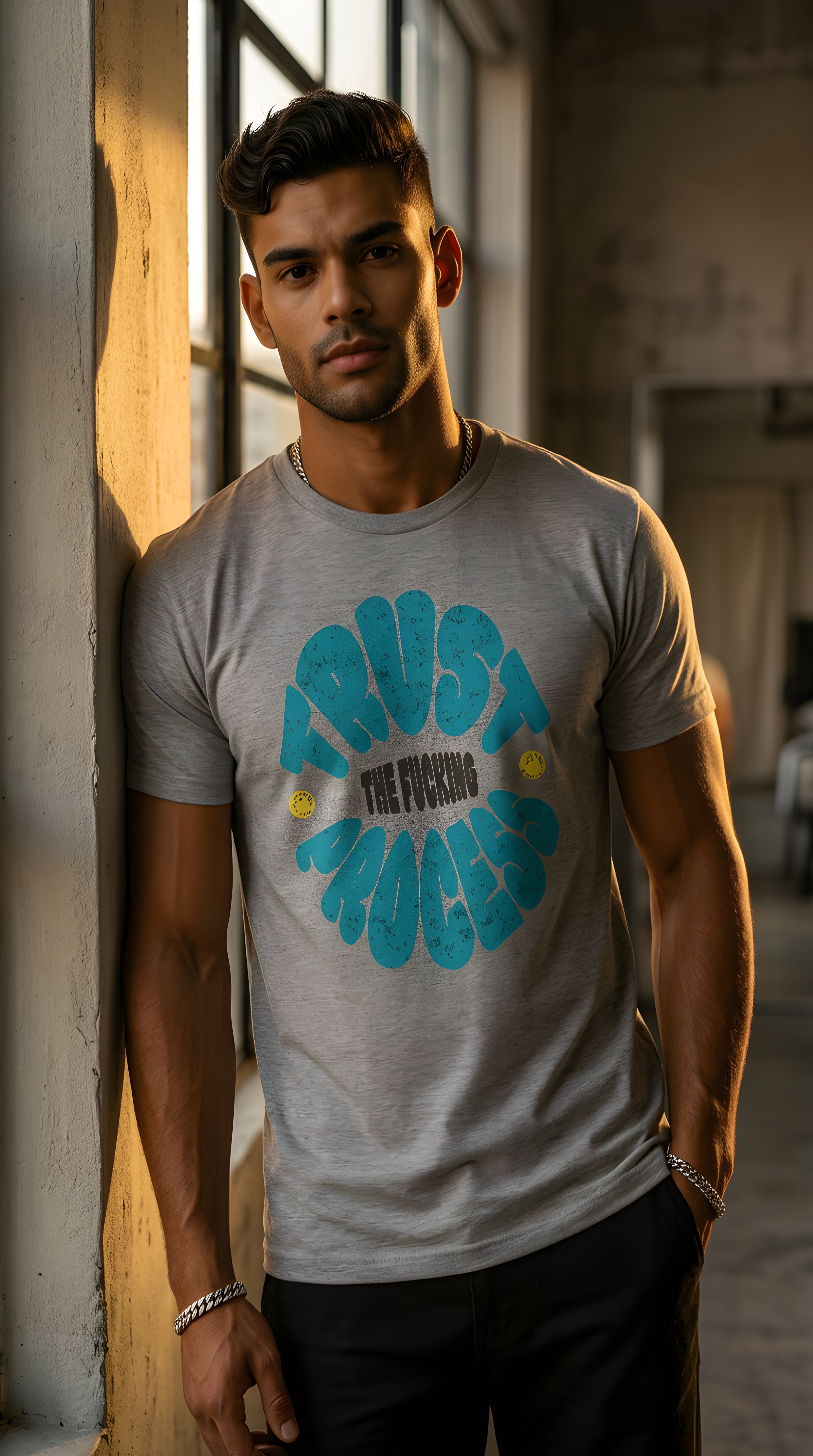MENS ' TRUST THE PROCESS ' organic mid-light Tee