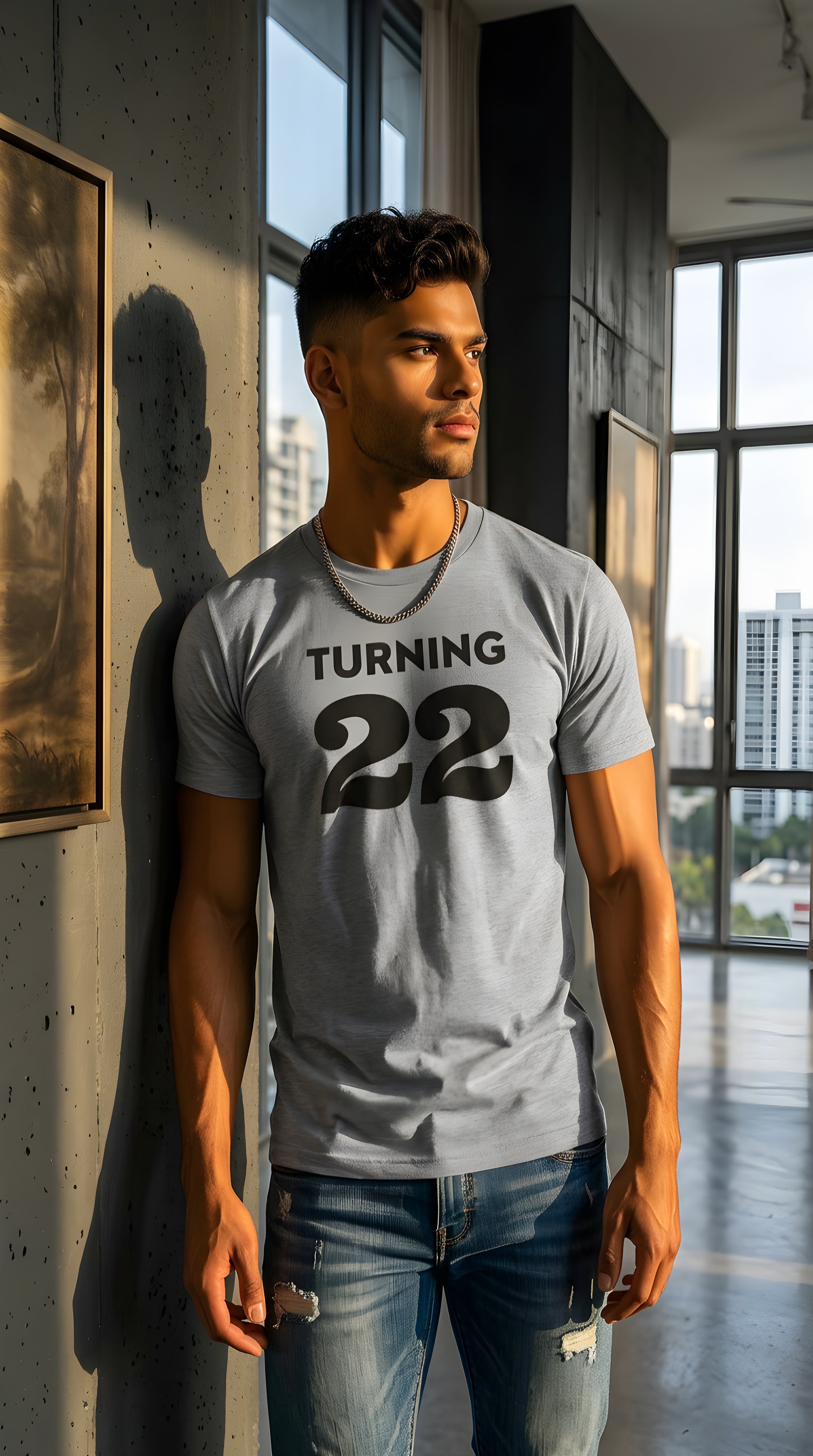 Mens Turning 22 organic mid-light Tee