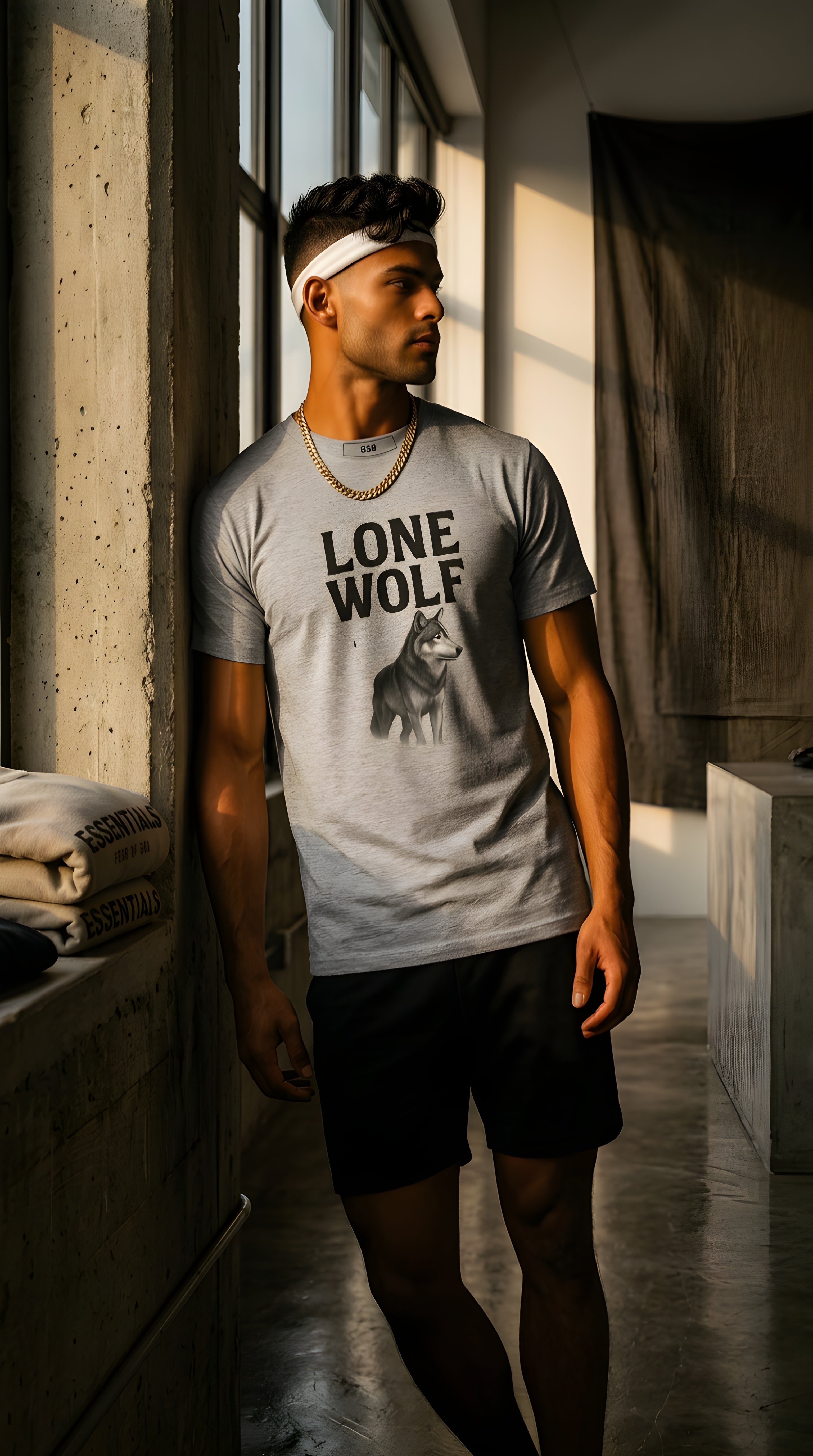 Mens Lone Wolf  organic mid-light Tee