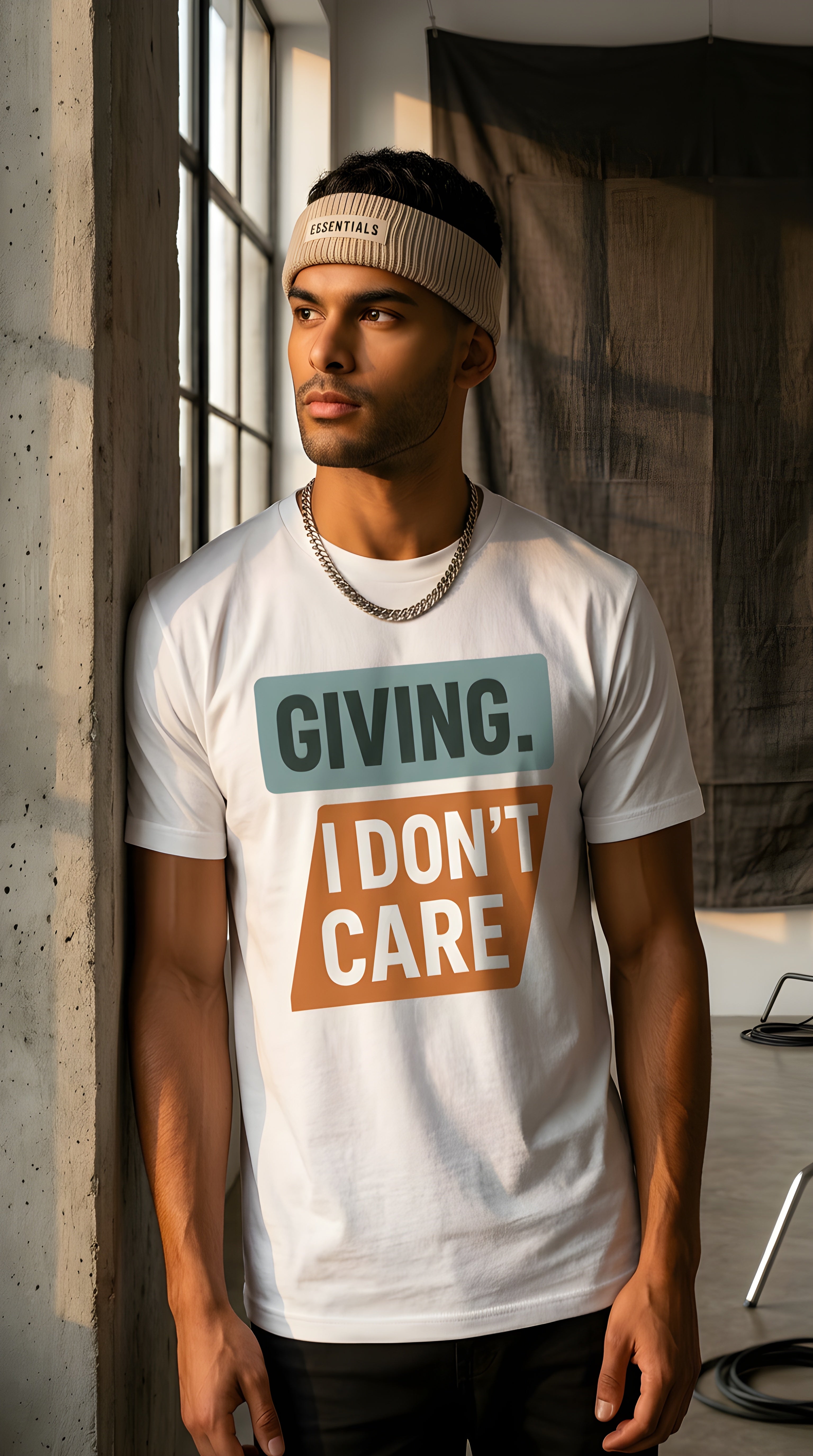 Mens Giving I Don't Care organic mid-light Tee