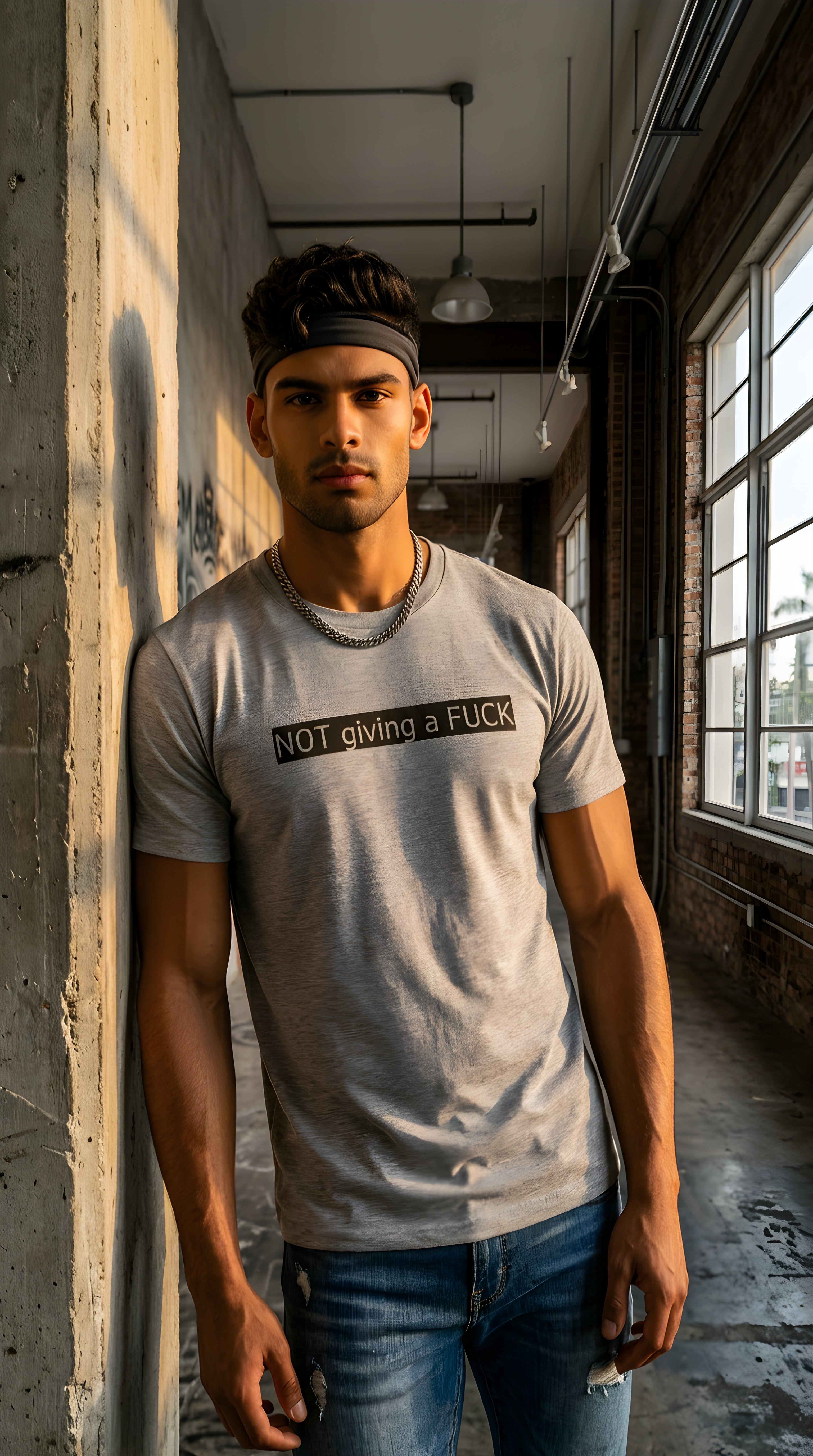 Mens IDGAF  organic mid-light Tee