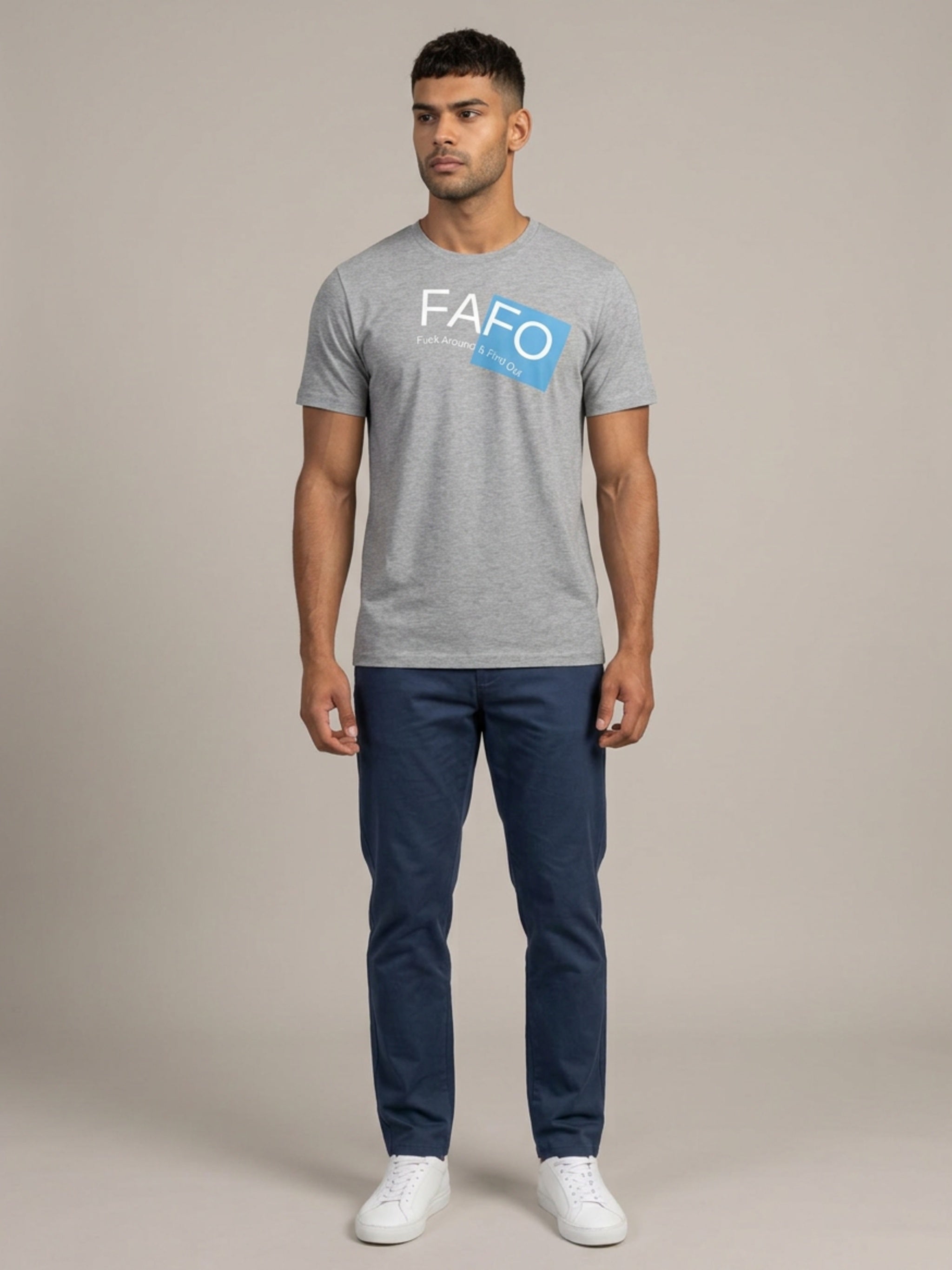 MENS 'FAFO'  organic mid-light TEE
