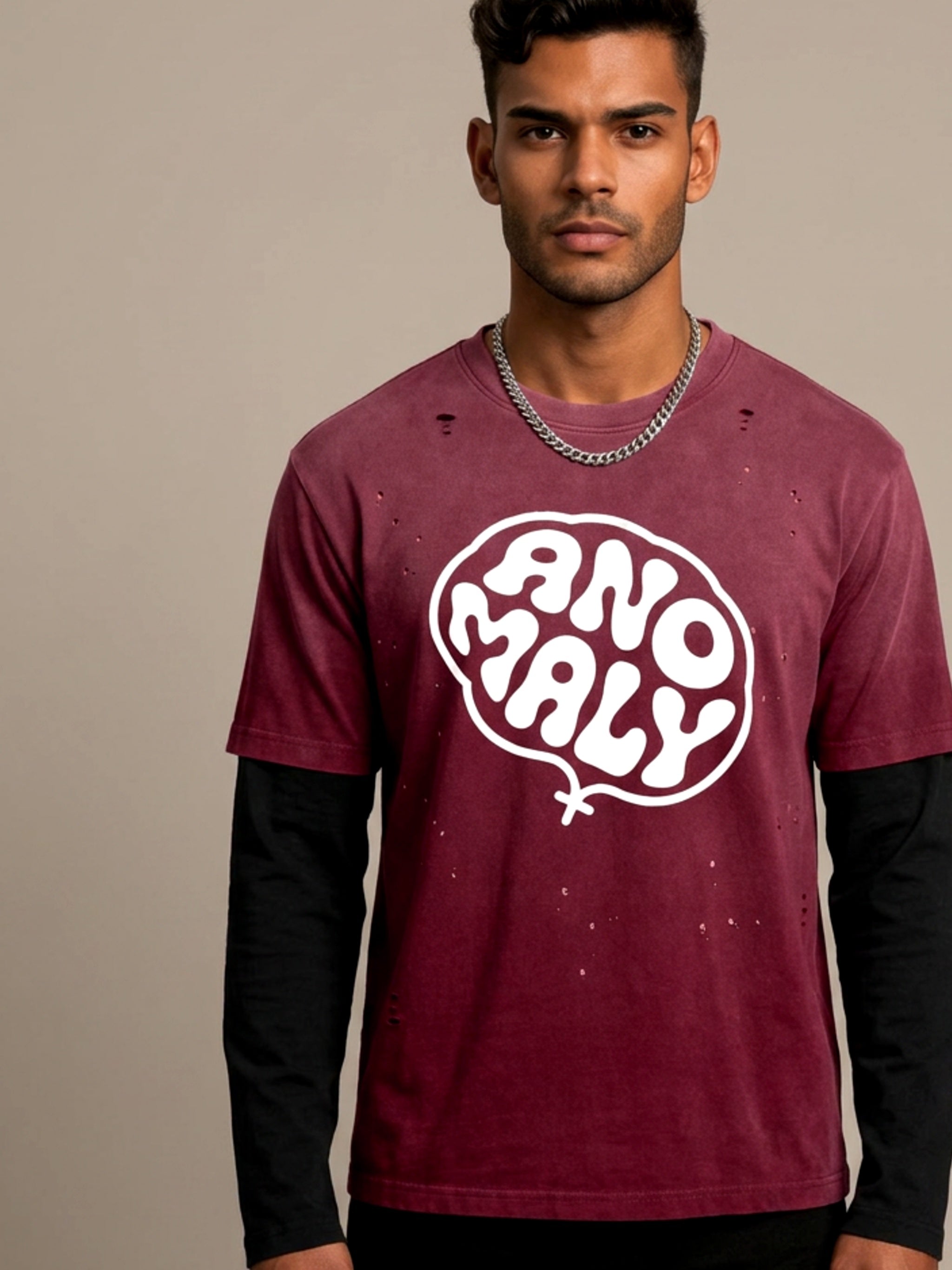 MENS 'ANOMALY'  Vintage Wash Distressed Layer TEE