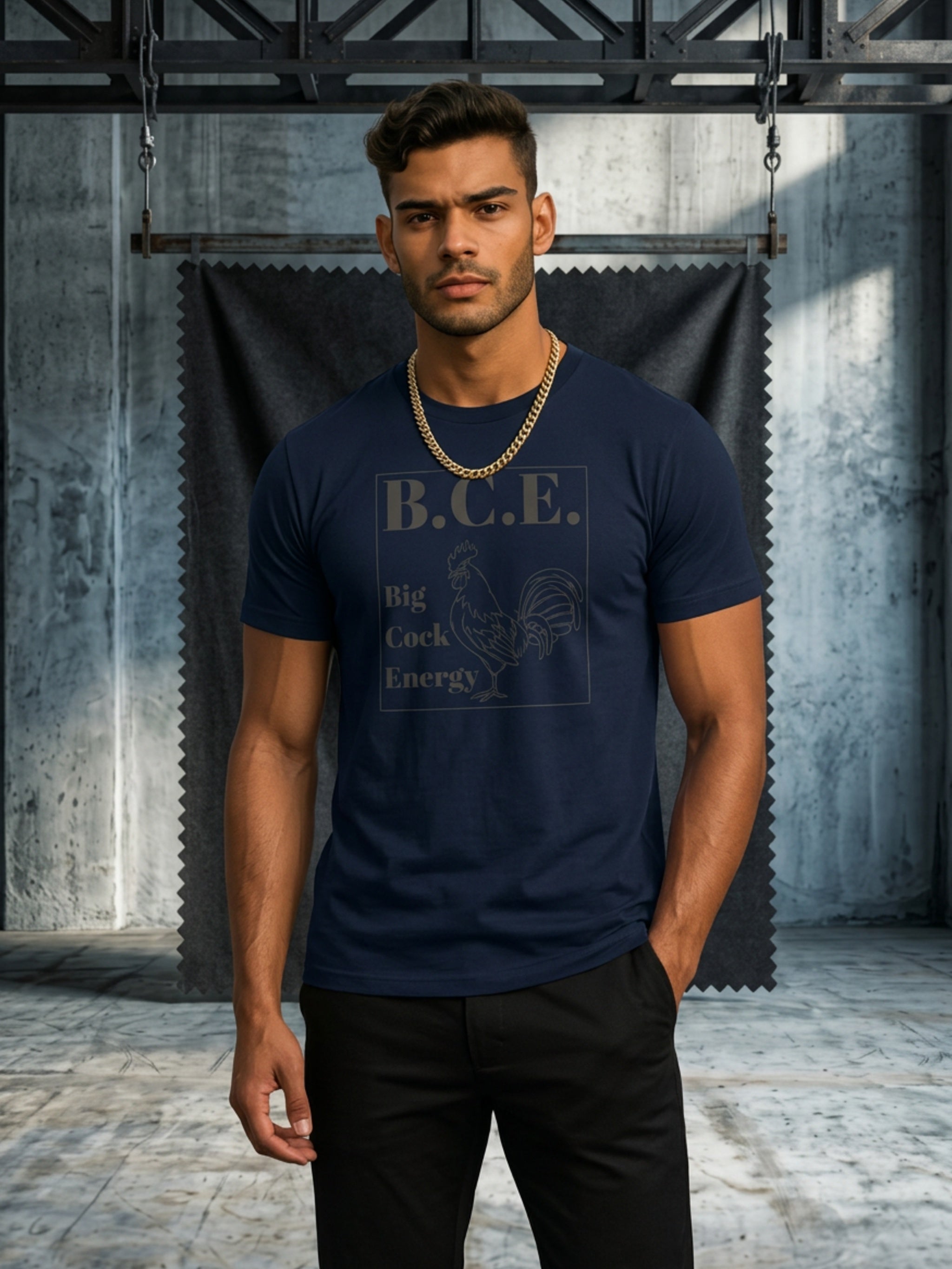 MENS 'B.C.E BIGCOCK ENERGY'  organic mid-light TEE