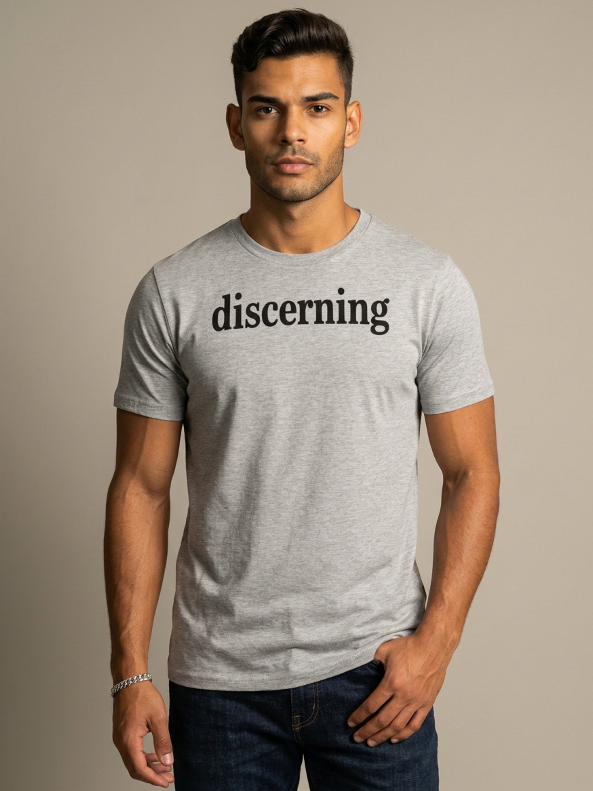 MENS 'DICERNING' organic mid-light TEE