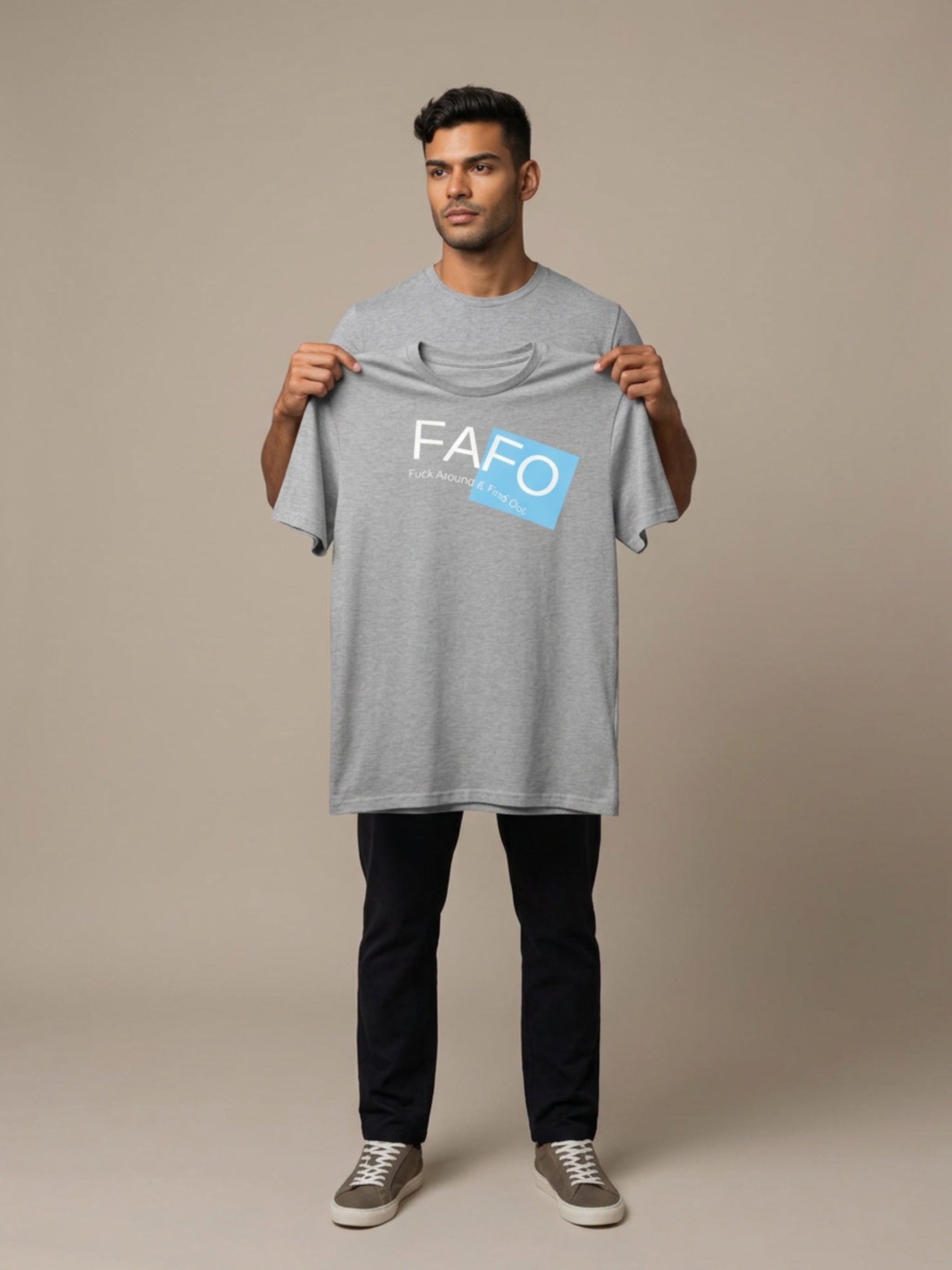 MENS 'FAFO'  organic mid-light TEE