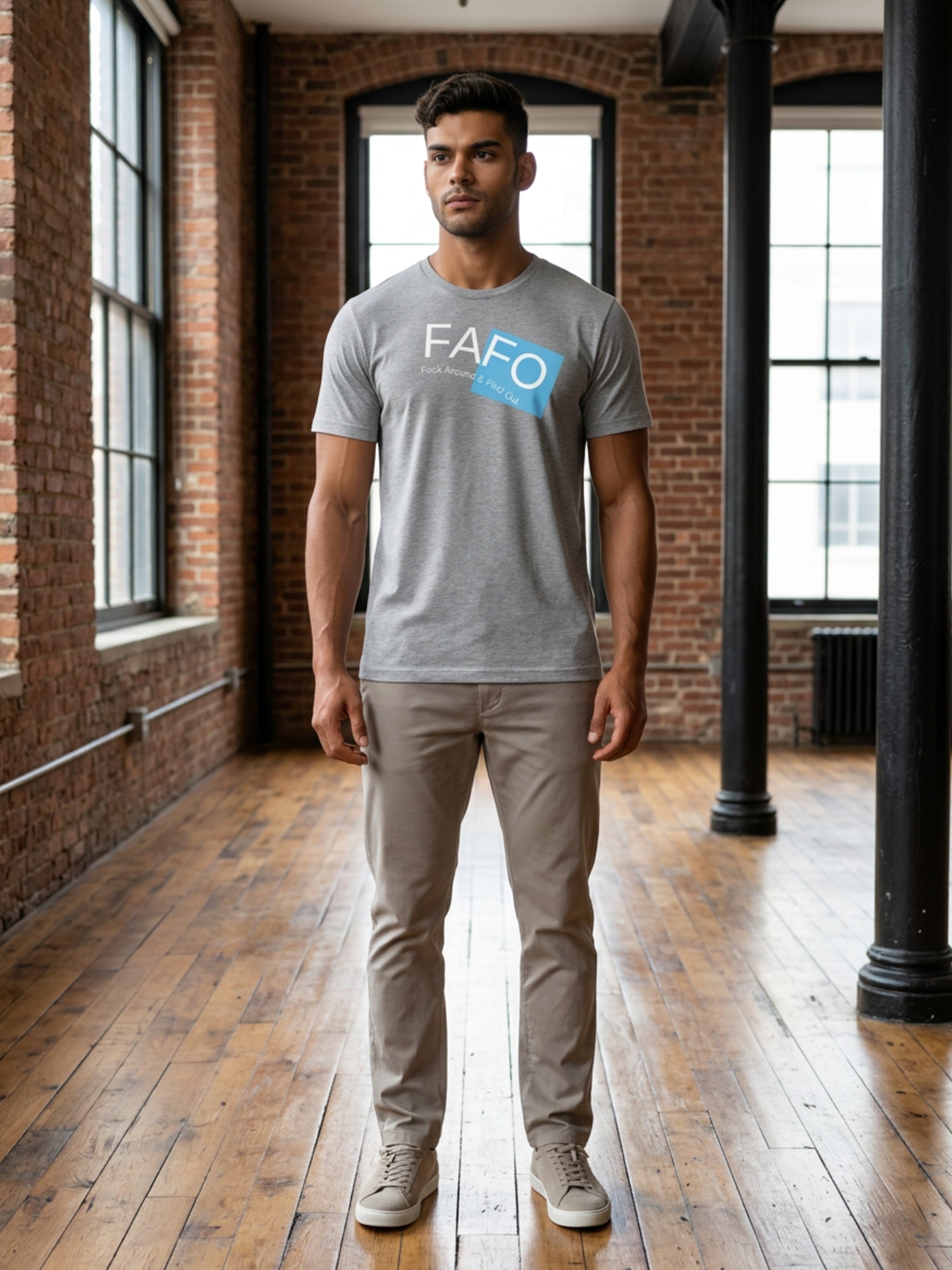 MENS 'FAFO'  organic mid-light TEE