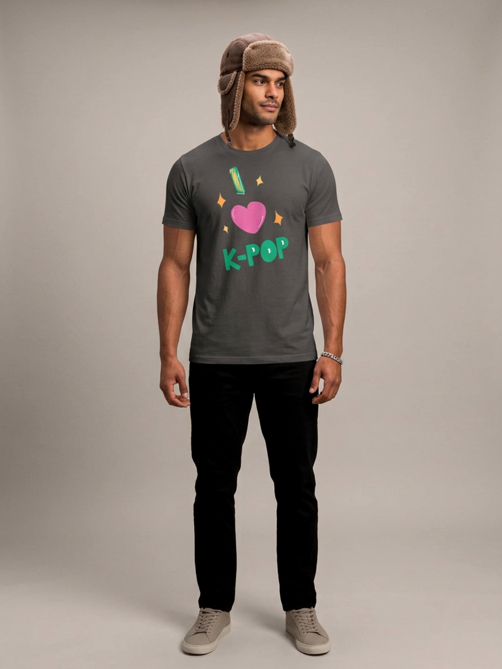 MENS 'K-POP LOVE' organic mid-light TEE