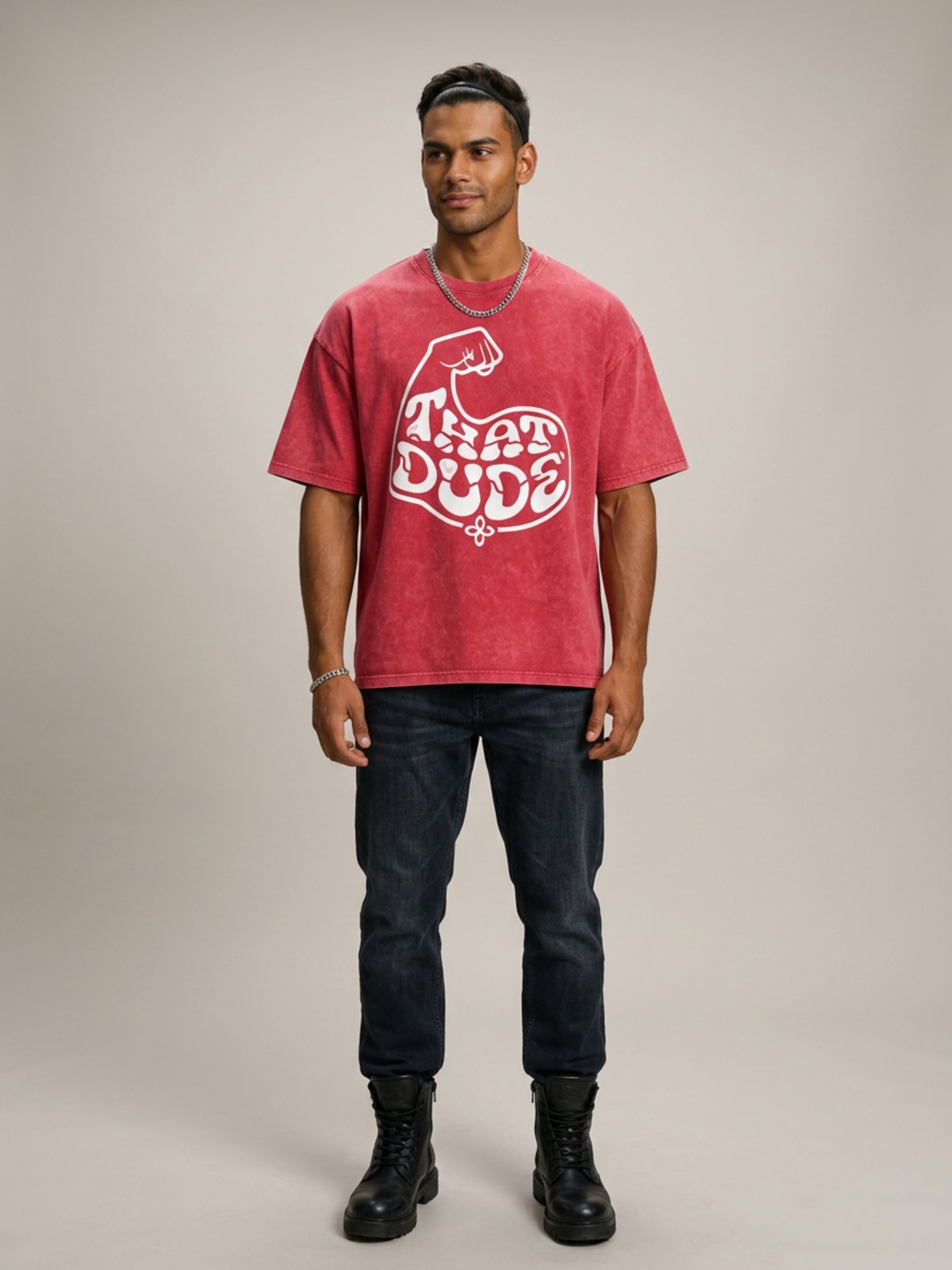 MENS 'THAT DUDE' Snow Washed Oversized Cotton TEE