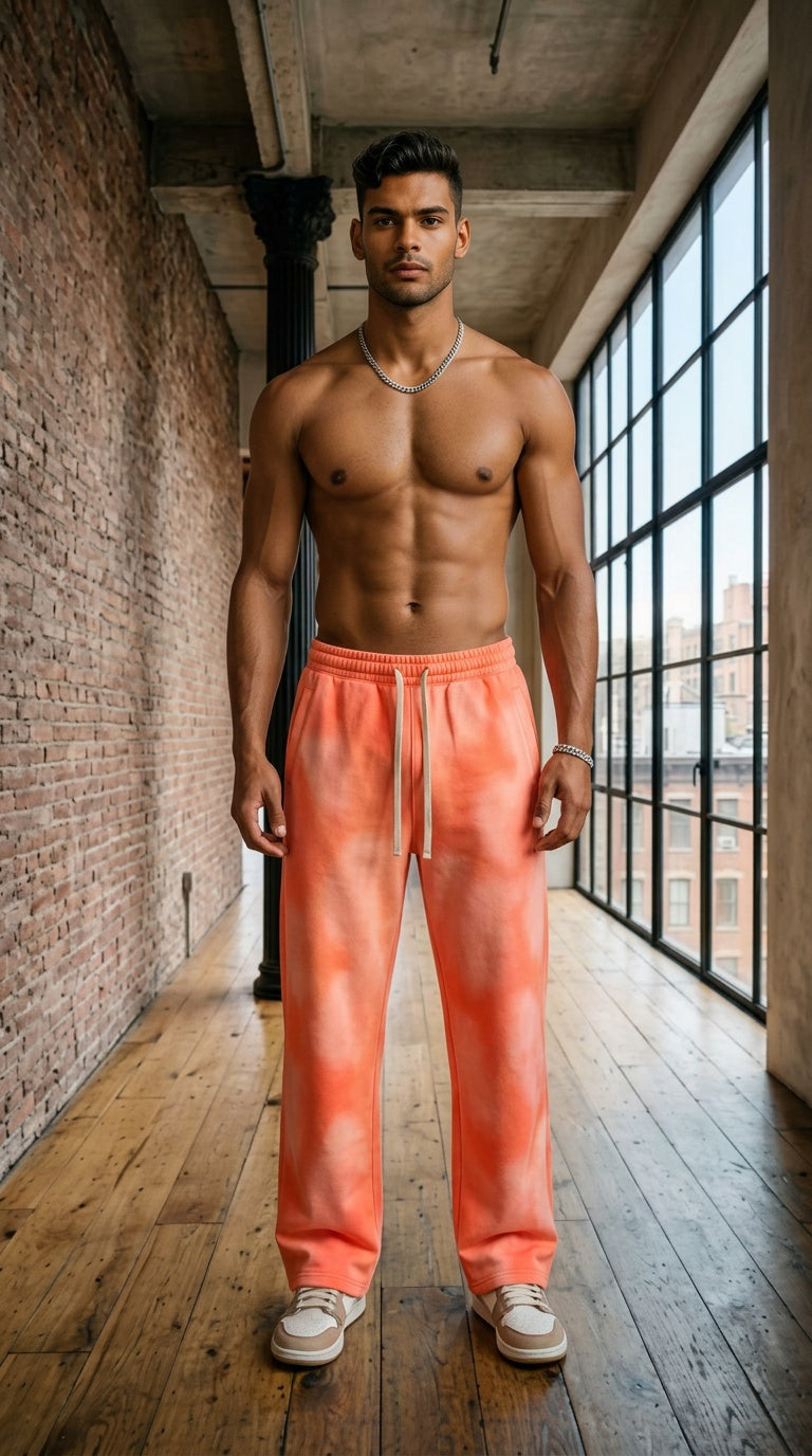 Unisex Sunfade Wide Leg Fleece Sweatpants