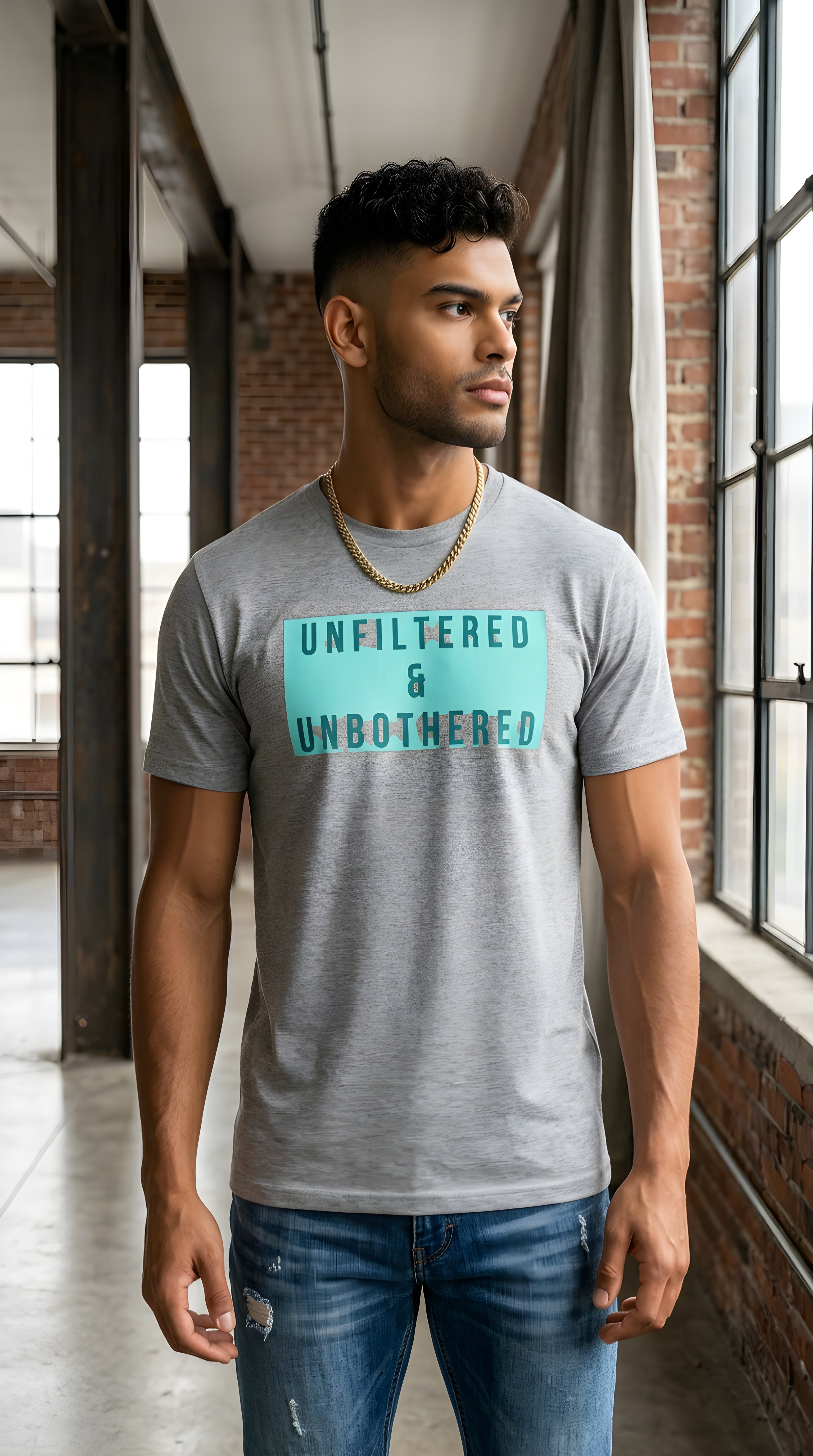 Mens Unfiltered Unbothered organic mid-light Tee