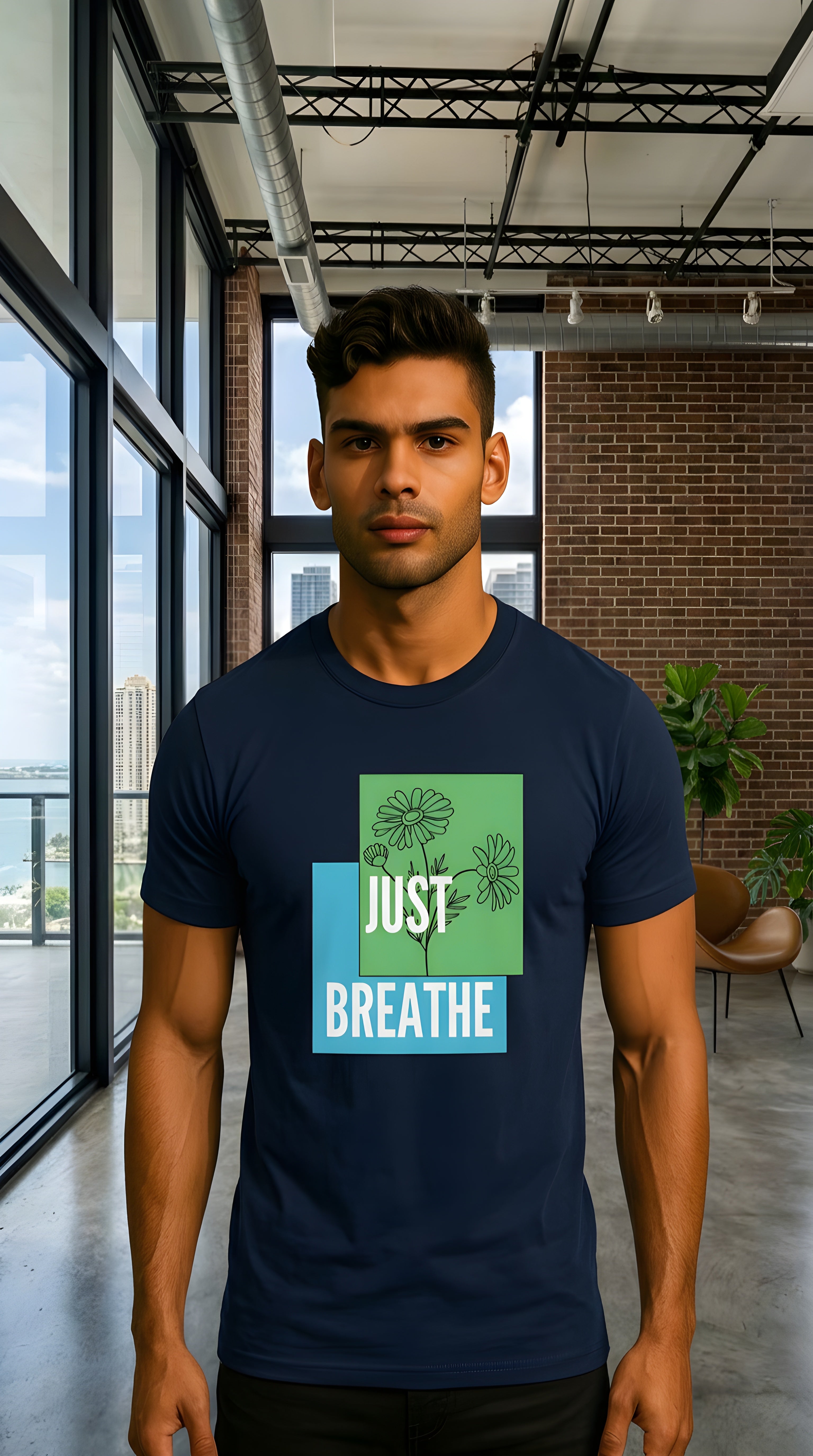 Mens Just Breathe  organic mid-light Tee