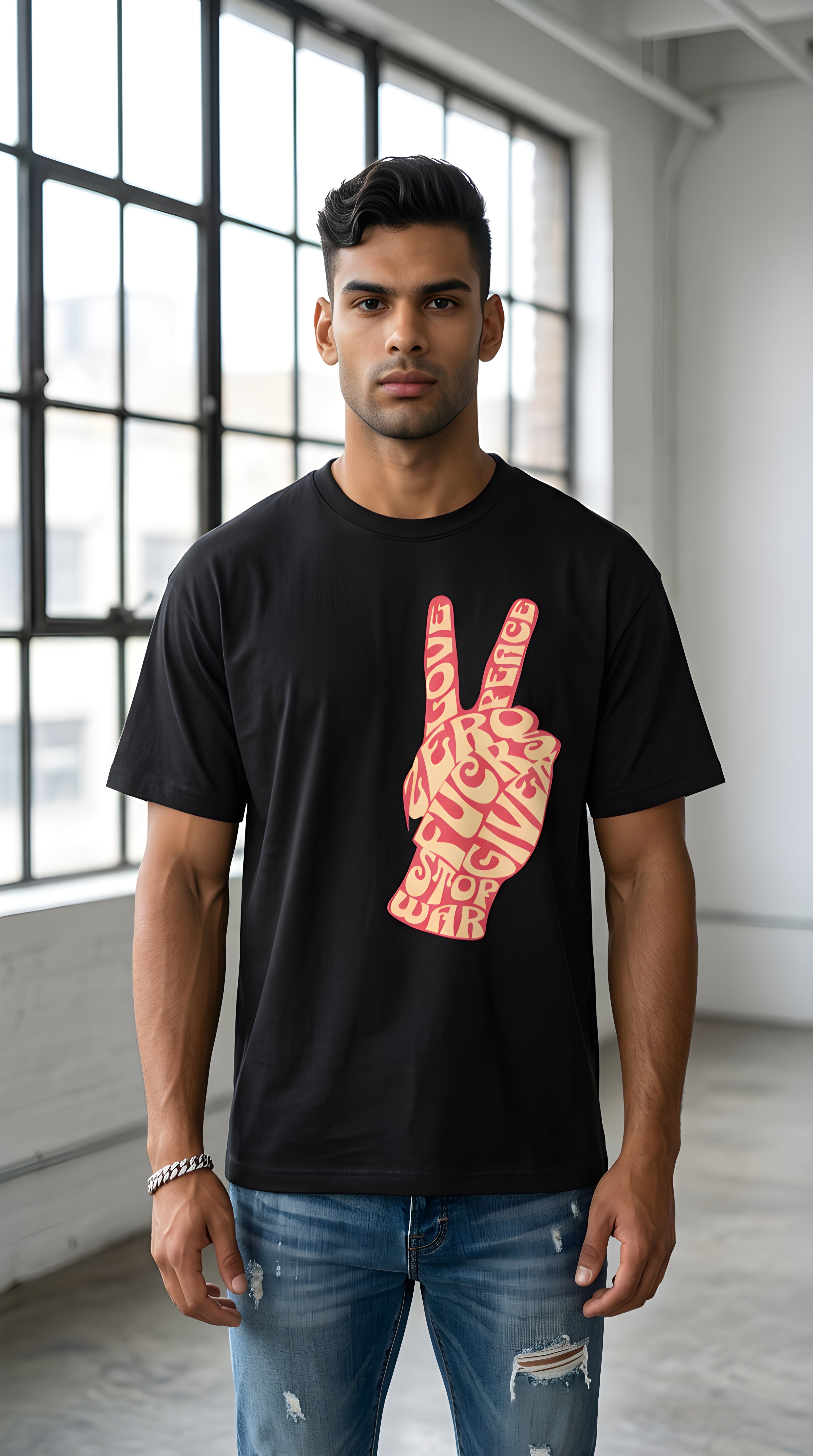 Mens 'ZERO FUCKS" Oversized Tee