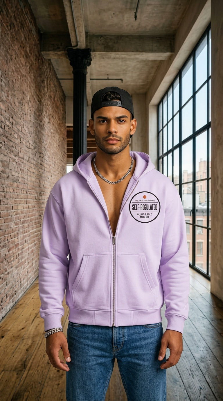 MENS ' SELF REGULATED ' Essential Oversized Fleece Boxy Hoodie