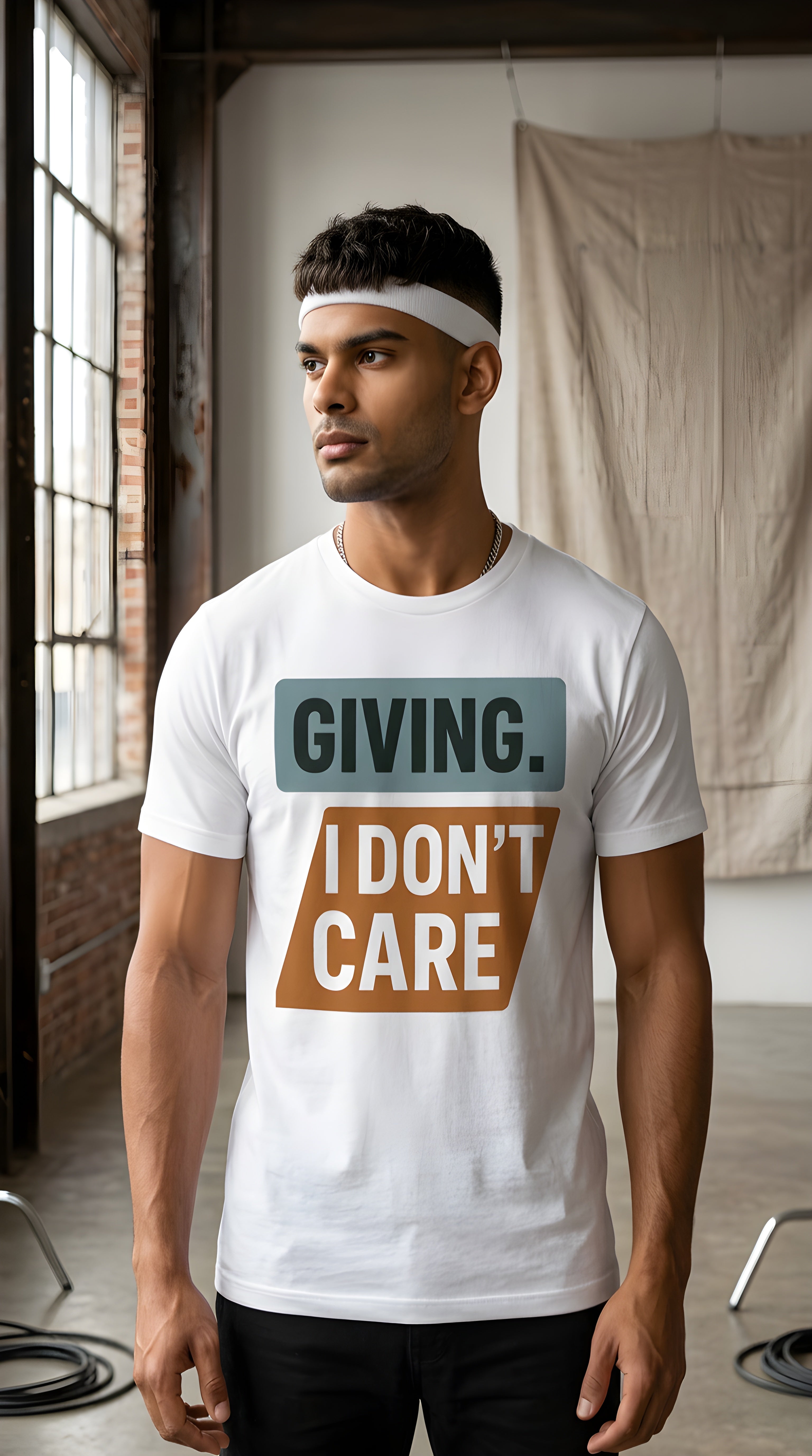 Mens Giving I Don't Care organic mid-light Tee