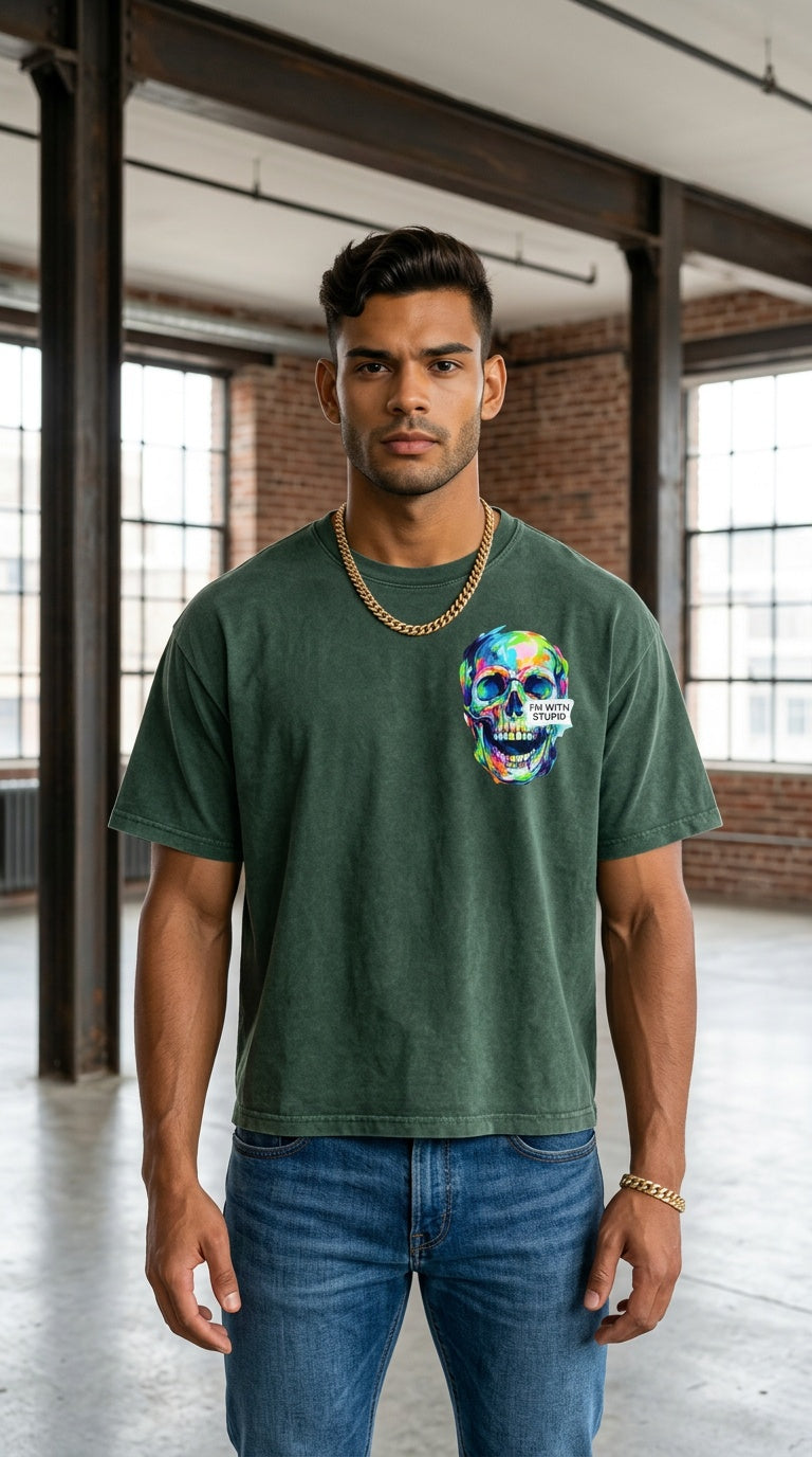 Mens ' IM WITH '  Mineral Wash Boxy Tee