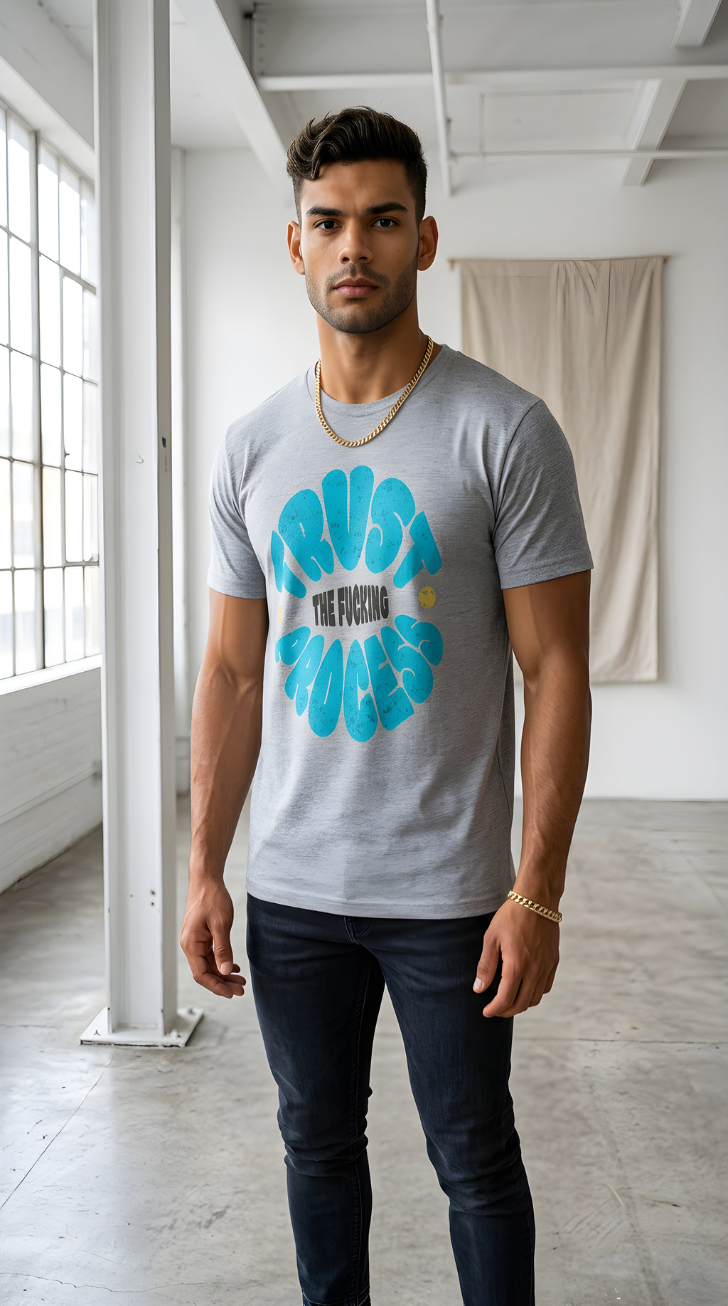 MENS ' TRUST THE PROCESS ' organic mid-light Tee