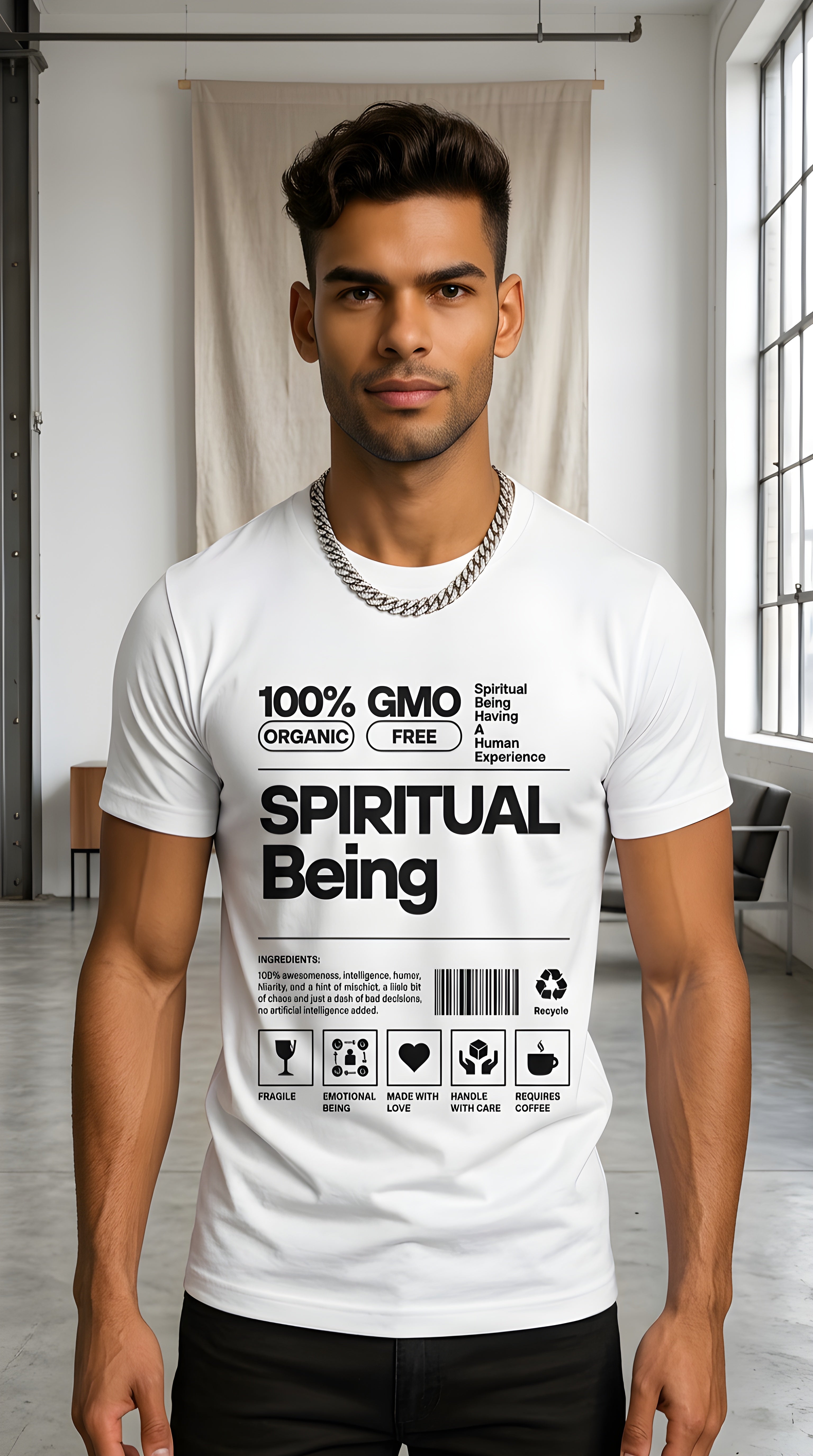 Mens Spiritual Being Organic Tee