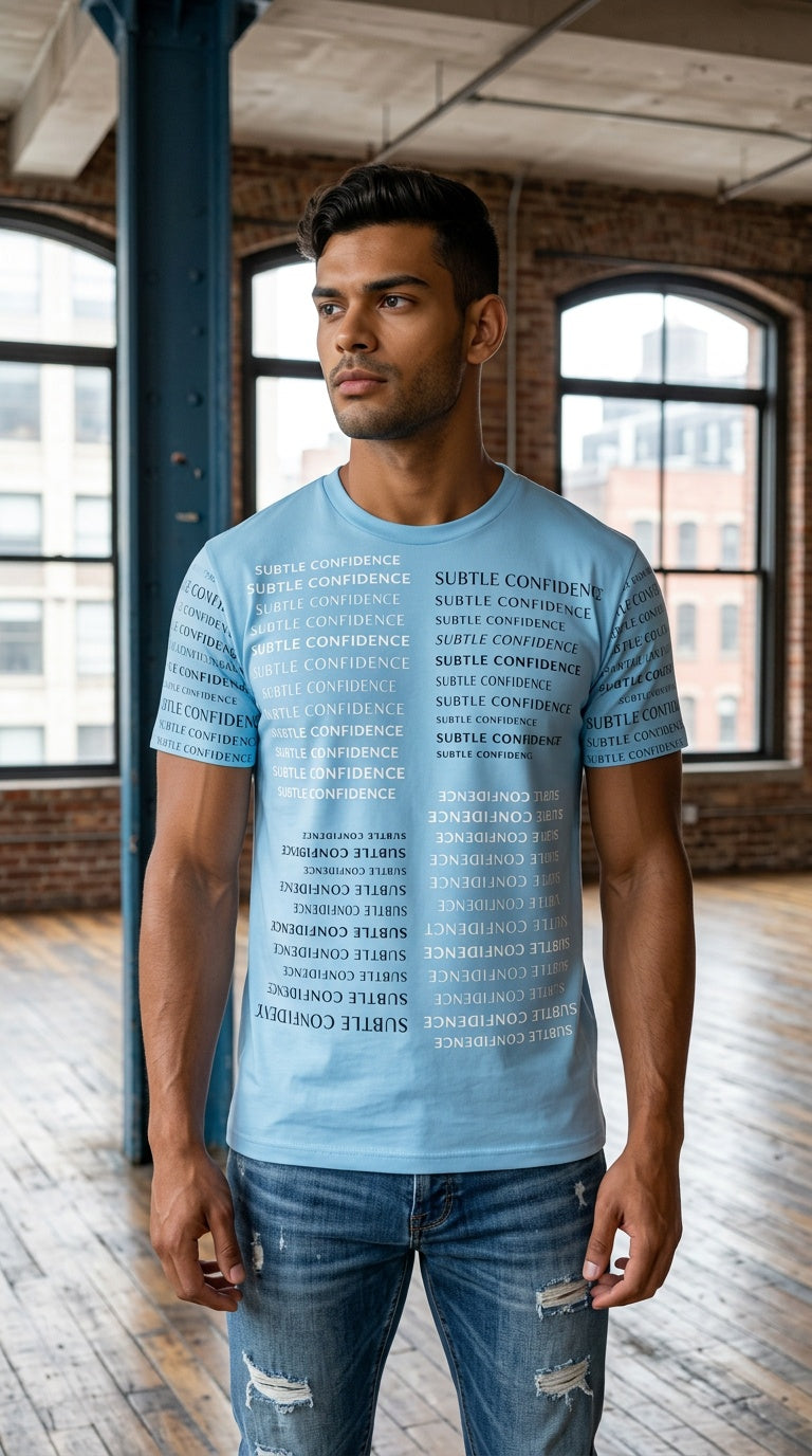 Mens ' SUBTLE CONFIDENCE' Array  Wash Cotton Tee