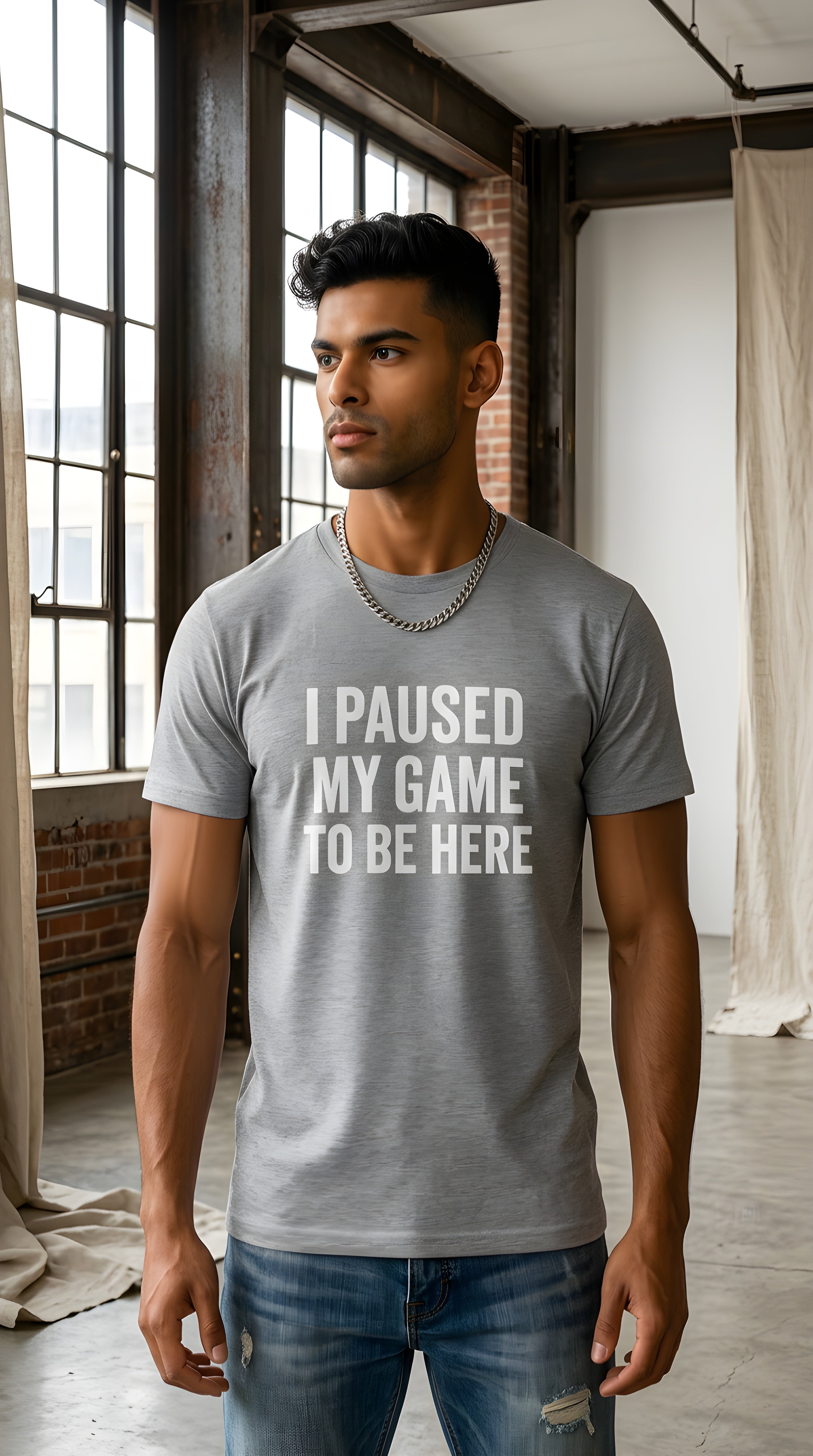 Mens On Pause organic mid-light Tee