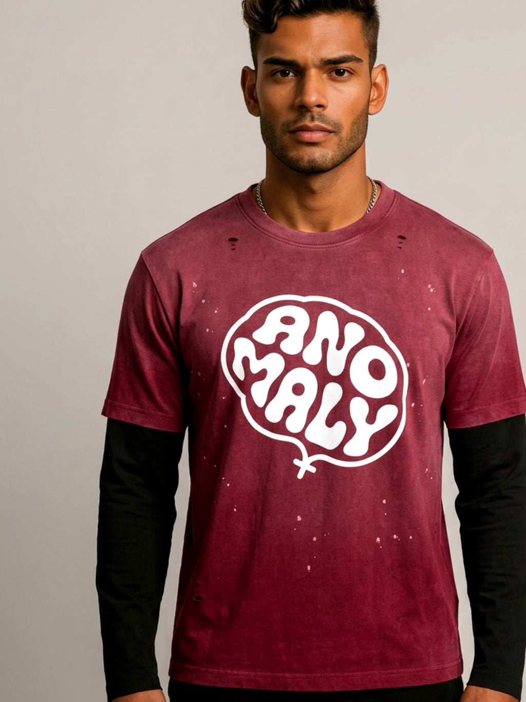 MENS 'ANOMALY'  Vintage Wash Distressed Layer TEE