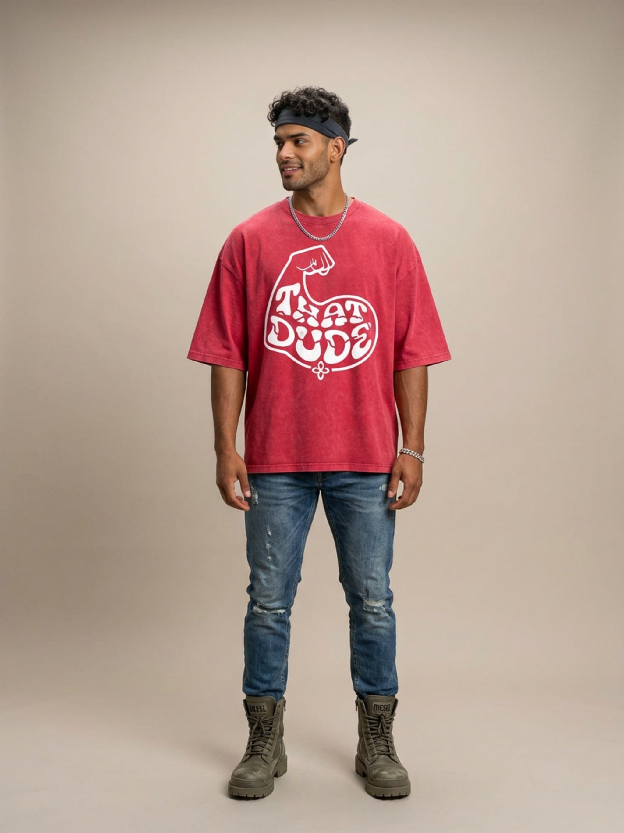 MENS 'THAT DUDE' Snow Washed Oversized Cotton TEE