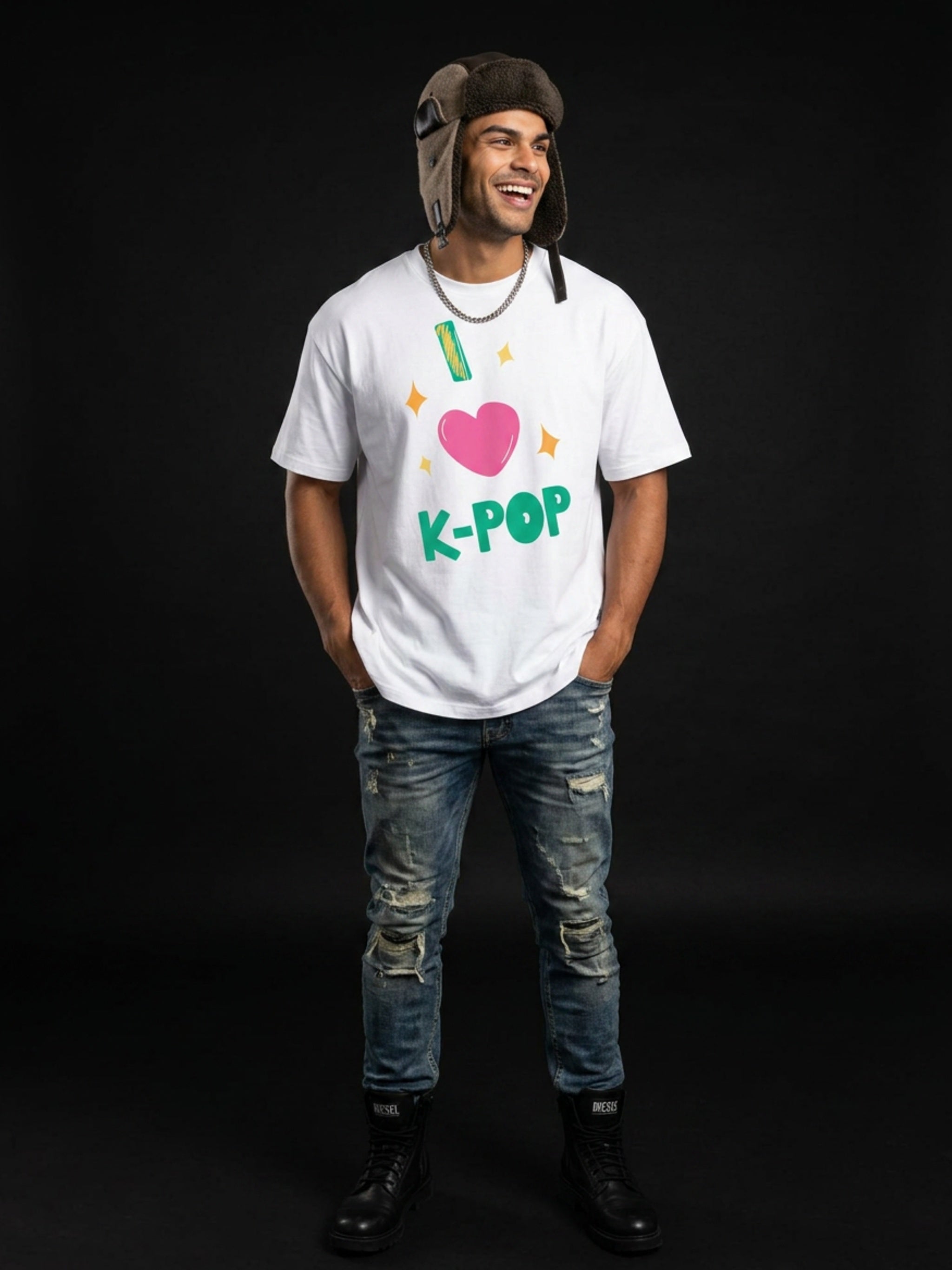 MENS 'K-POP LOVE' organic mid-light TEE