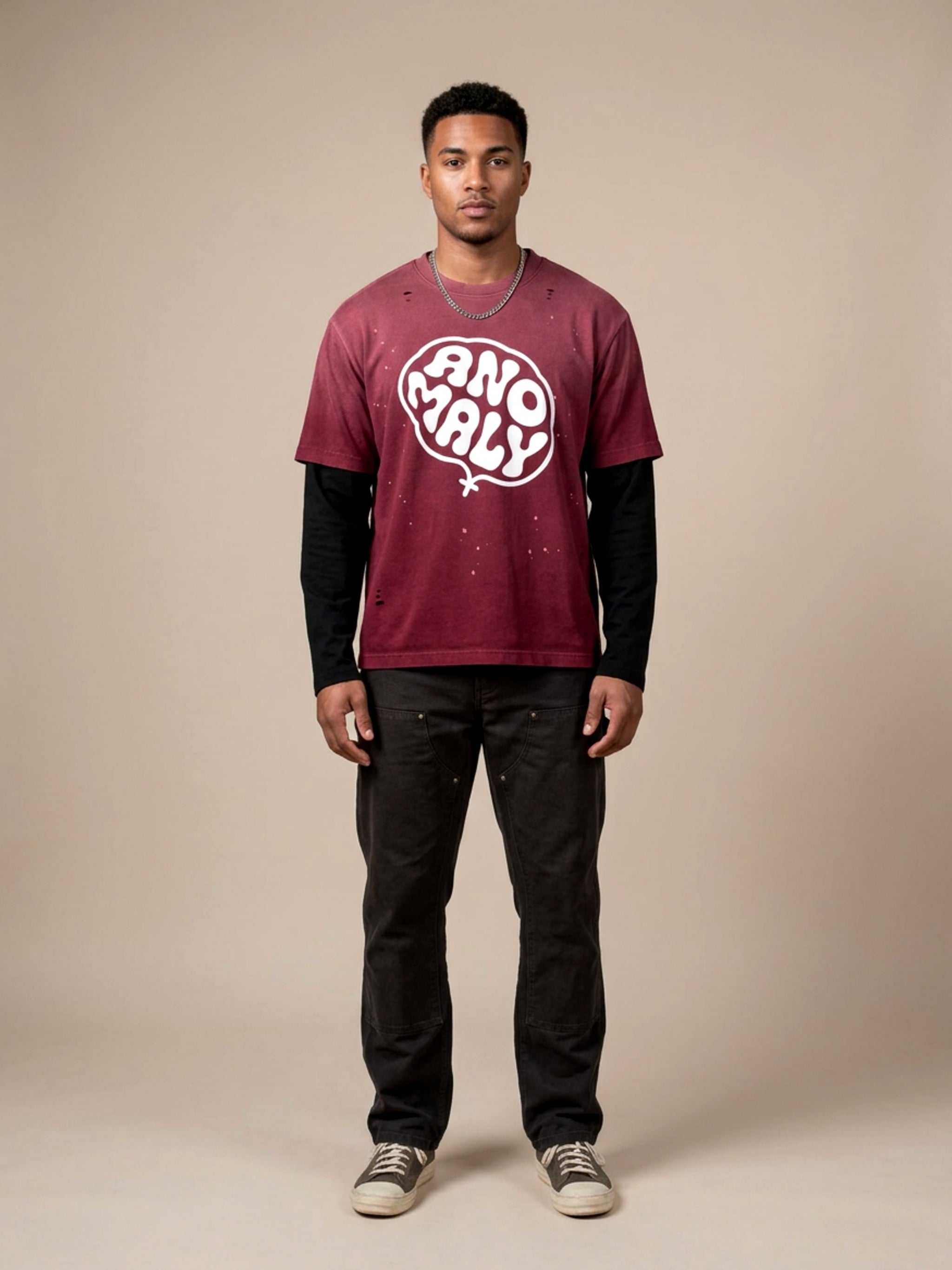 MENS 'ANOMALY'  Vintage Wash Distressed Layer TEE
