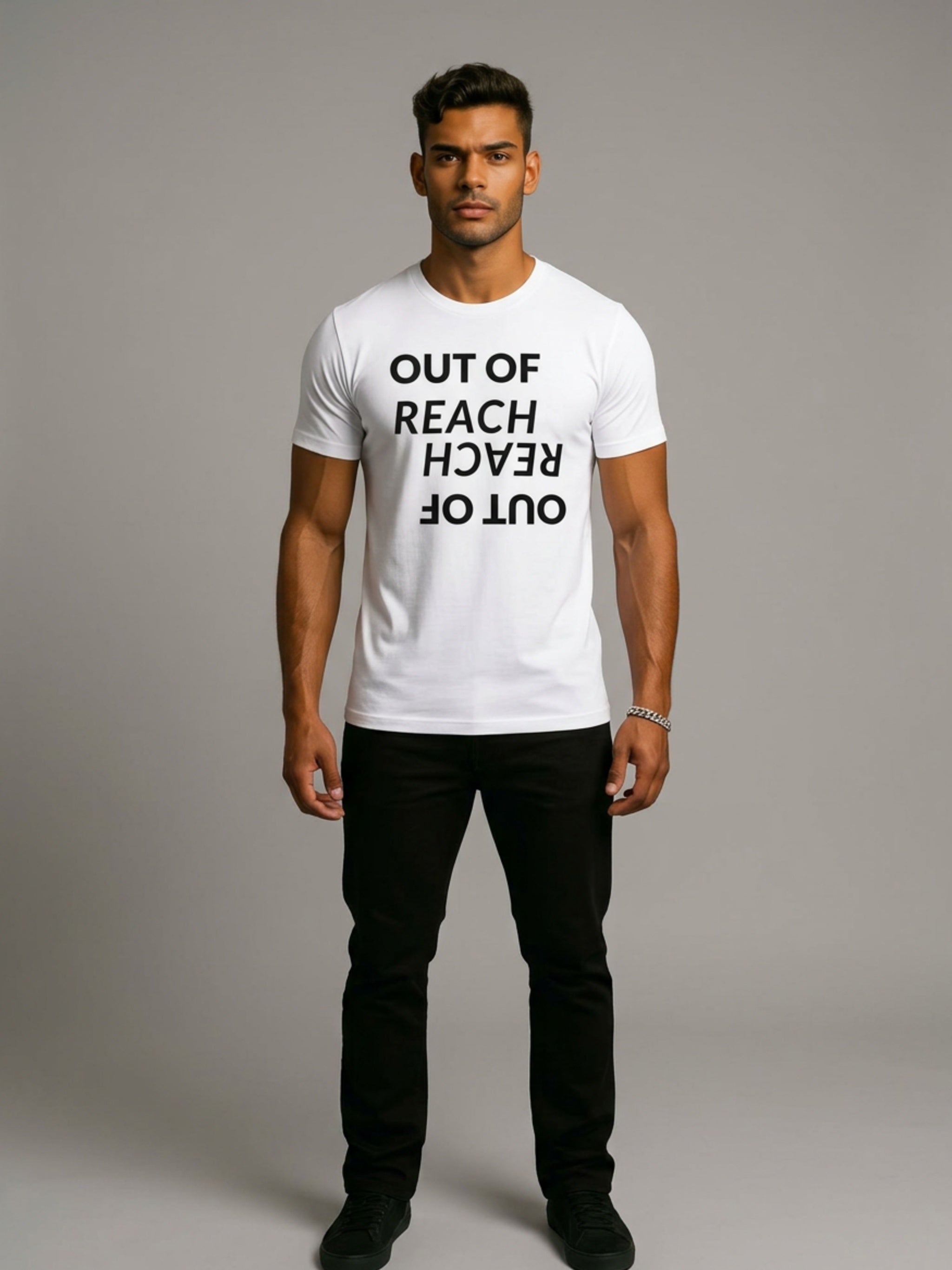 MENS 'OUT OF REACH' organic mid-light TEE