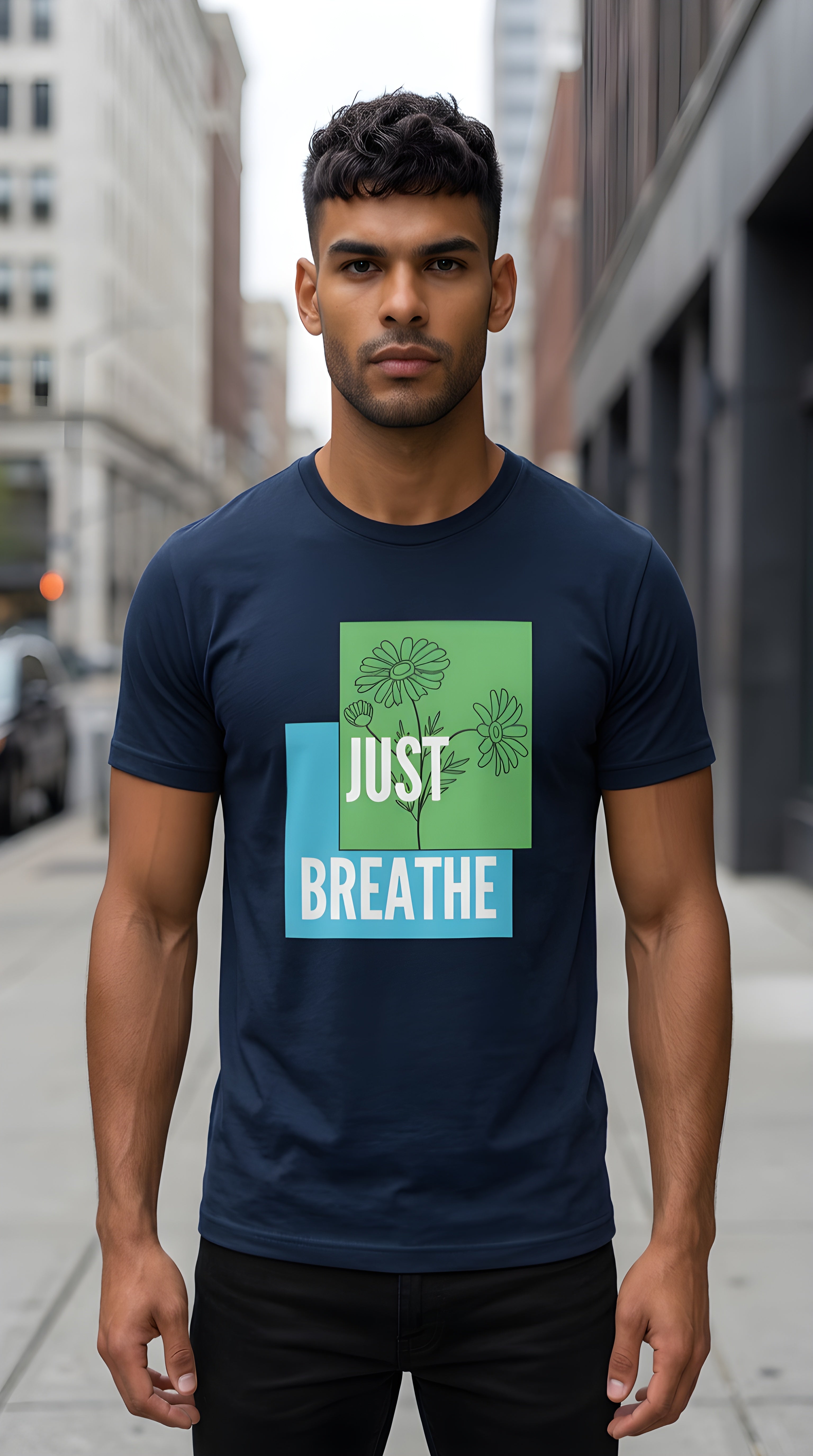 Mens Just Breathe  organic mid-light Tee