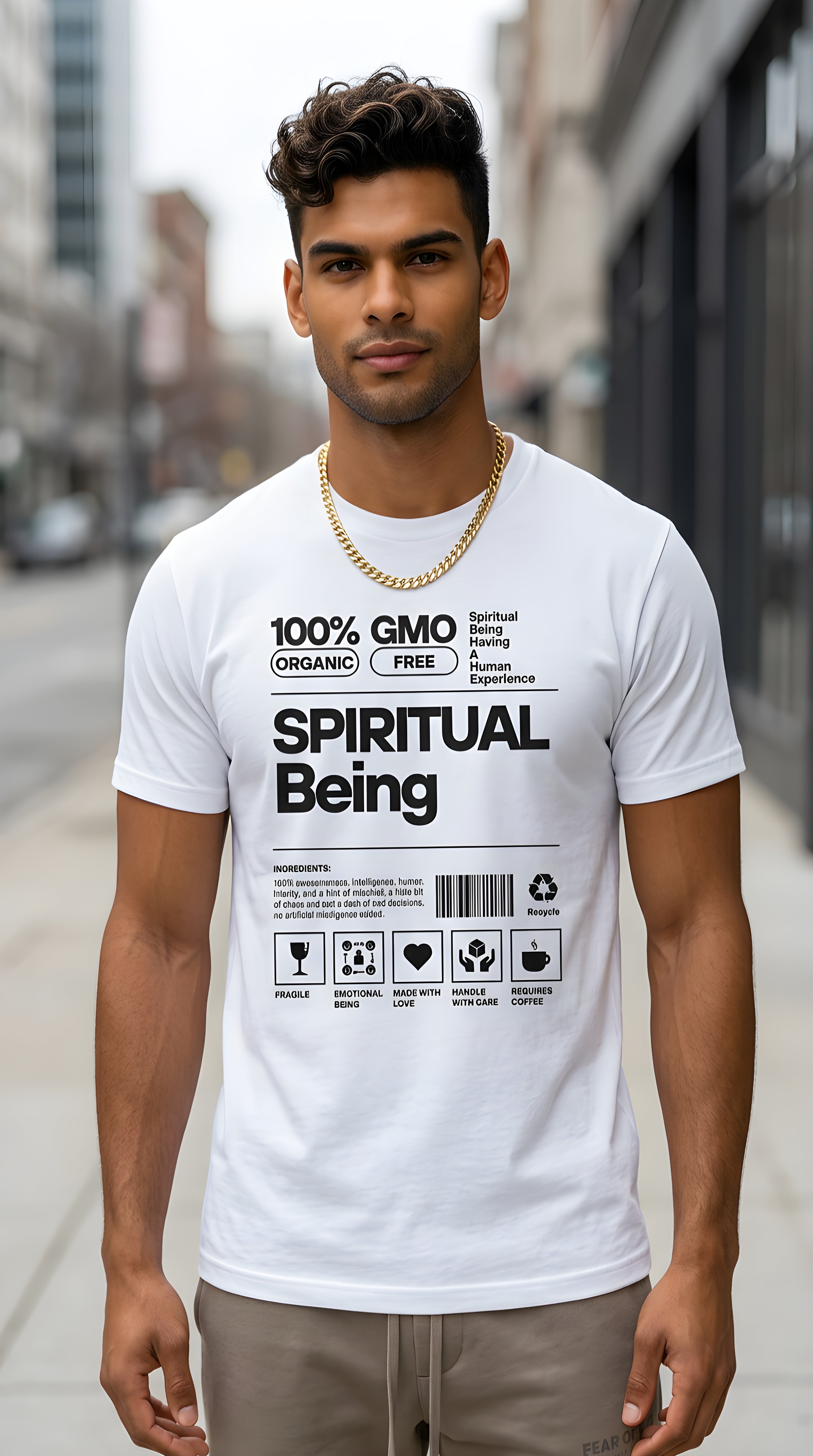 Mens Spiritual Being Organic Tee