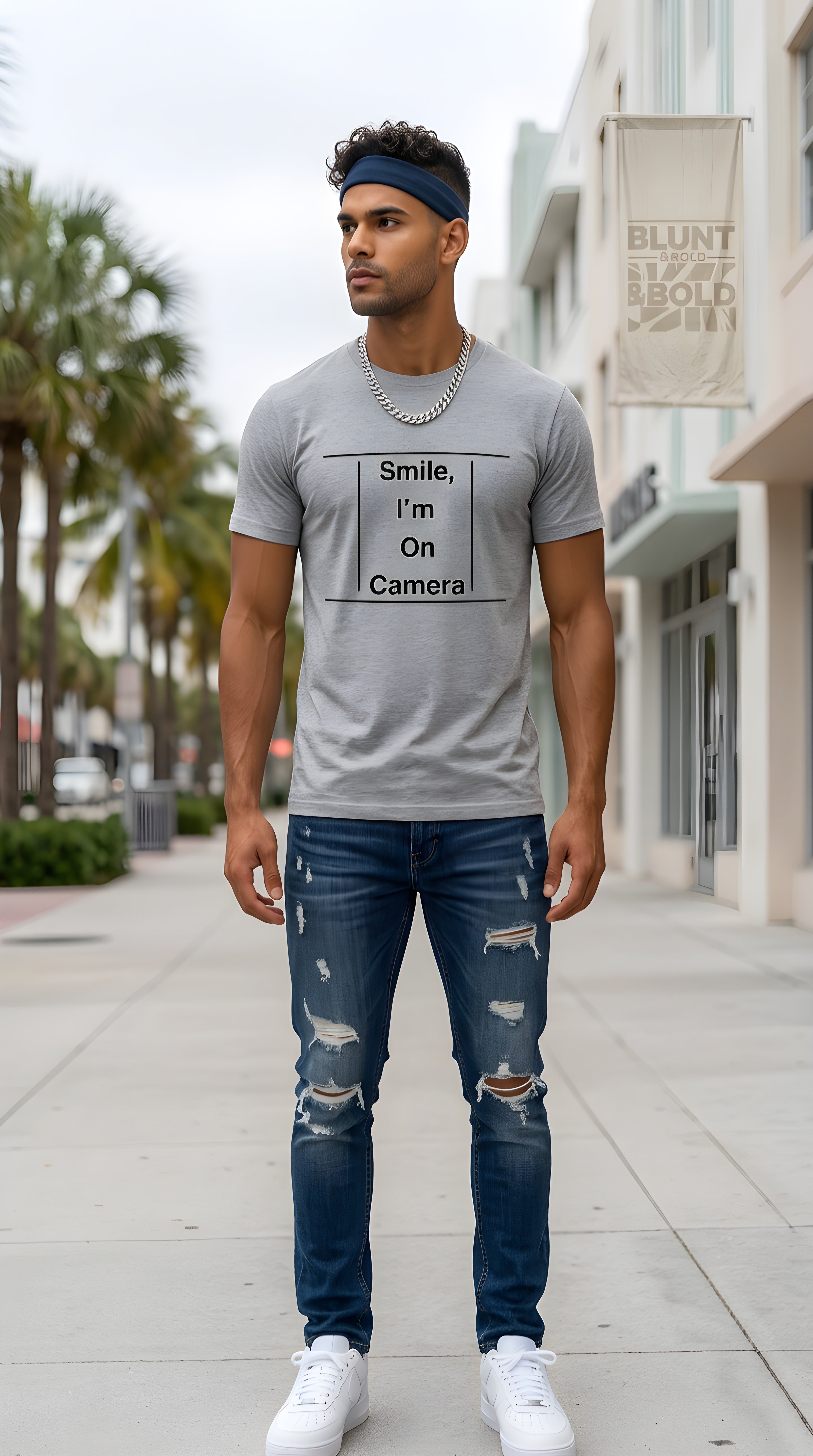Mens Smile  organic mid-light Tee