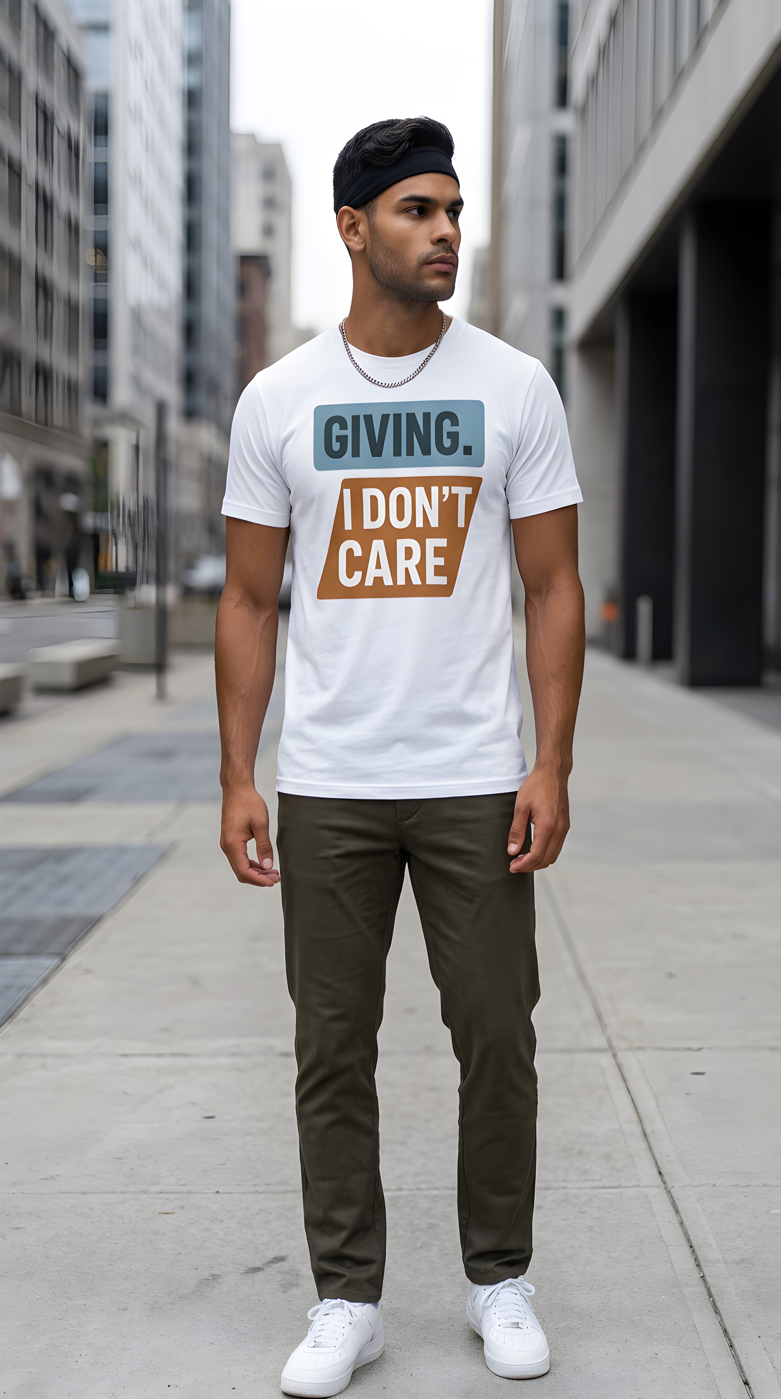 Mens Giving I Don't Care organic mid-light Tee