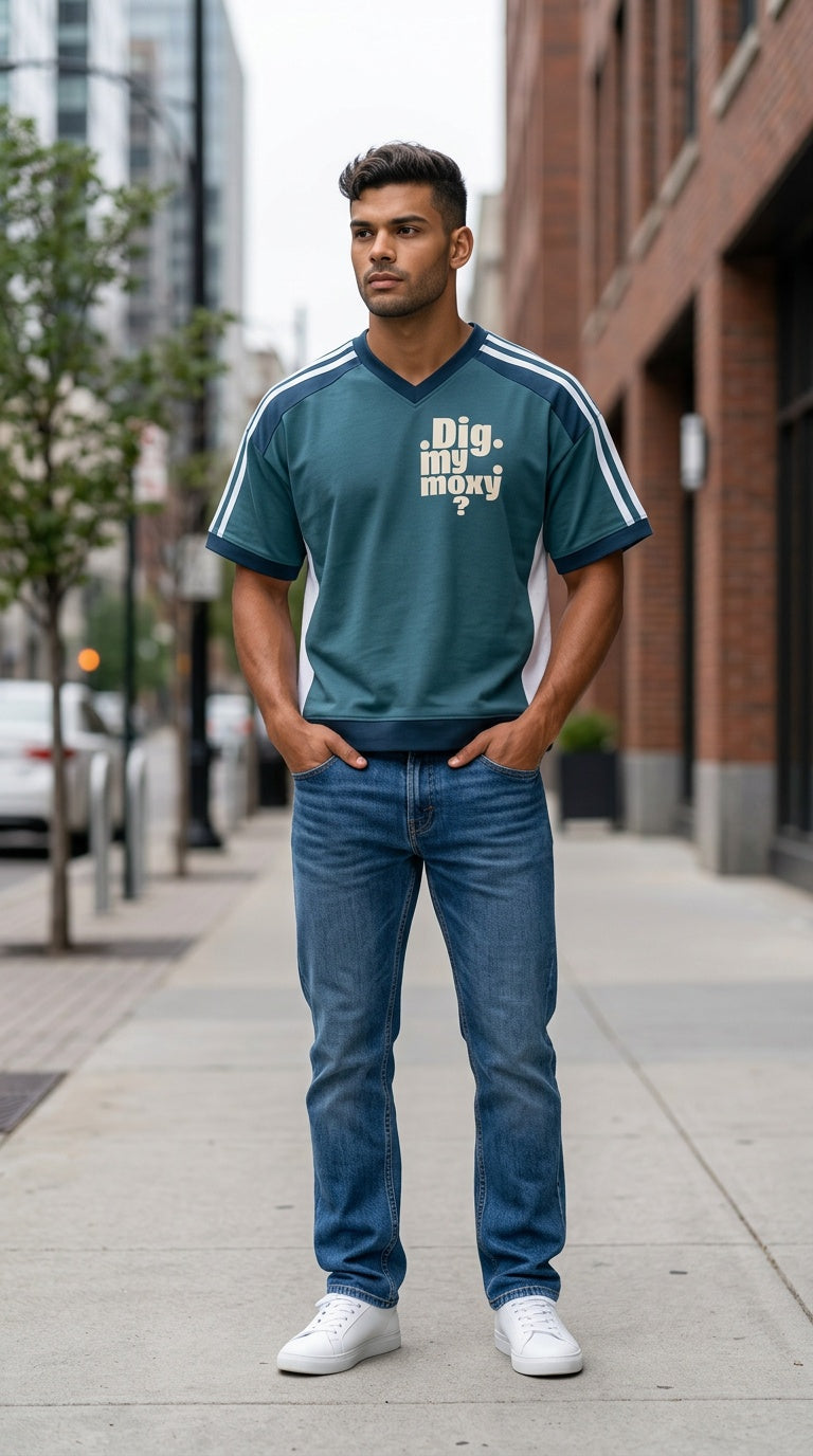 MENS 'DIG MY MOXY' Color Block Raglan T-Shirt