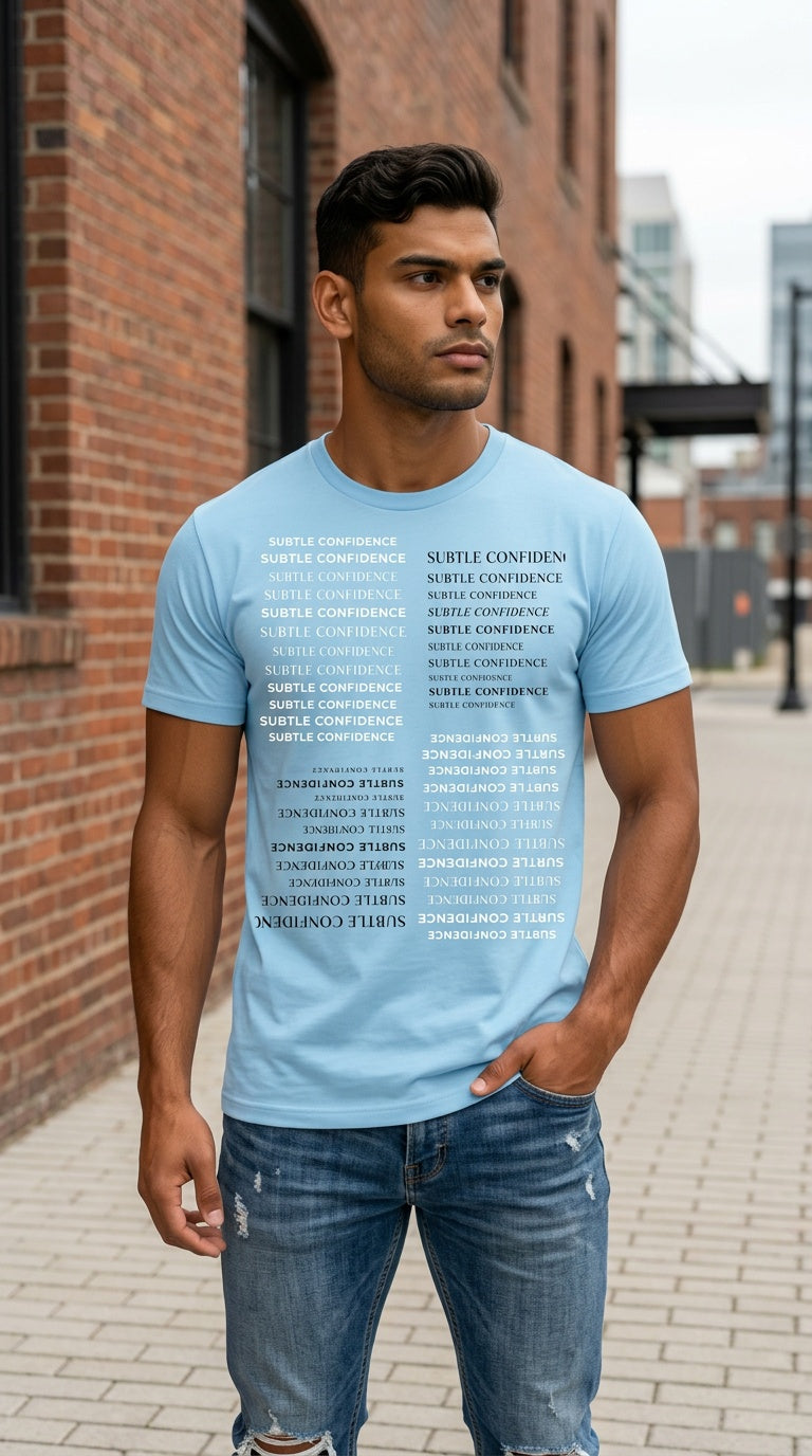 Mens ' SUBTLE CONFIDENCE' Array  Wash Cotton Tee