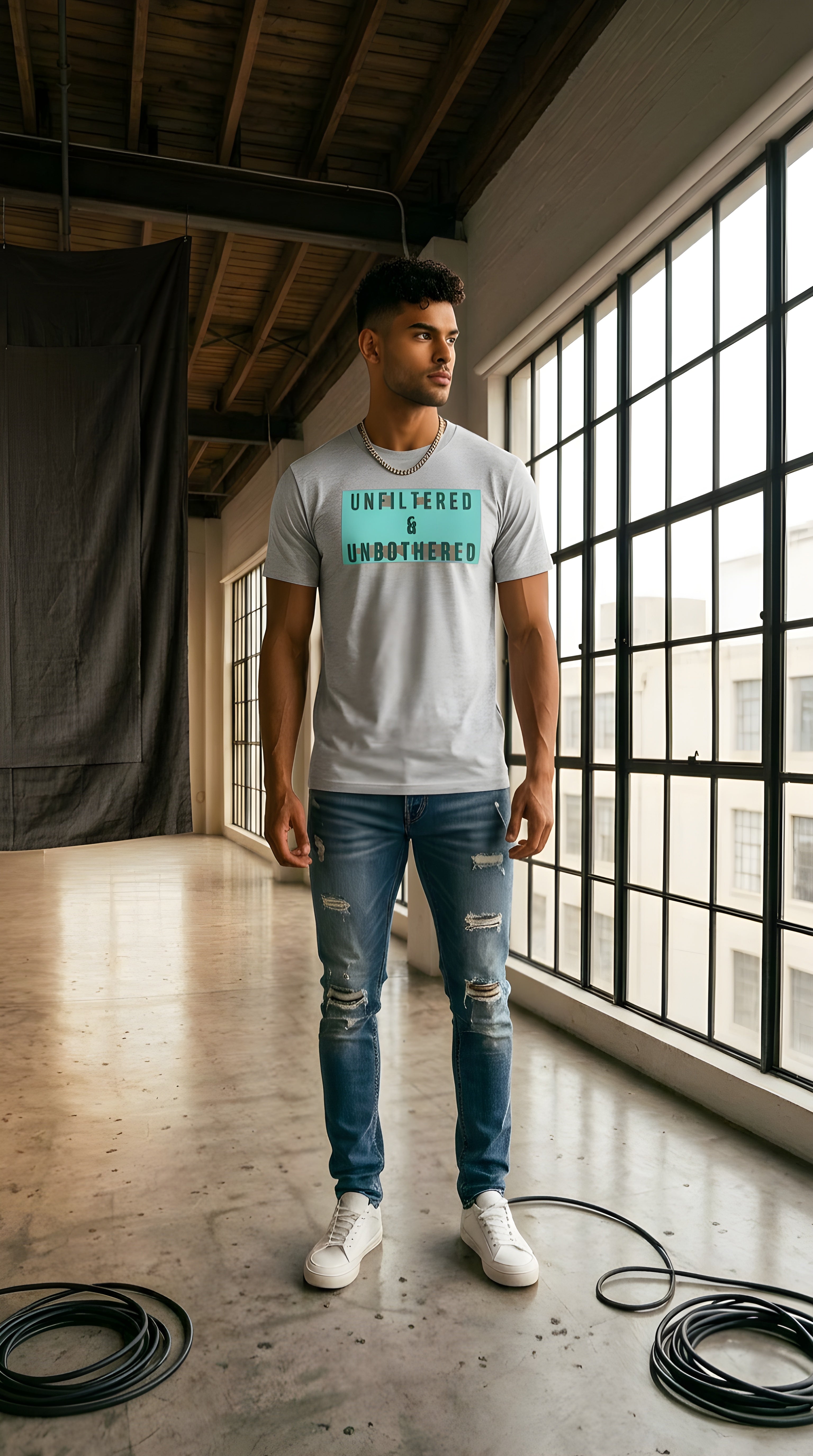 Mens Unfiltered Unbothered organic mid-light Tee
