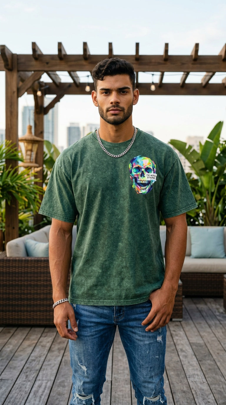 Mens ' IM WITH '  Mineral Wash Boxy Tee